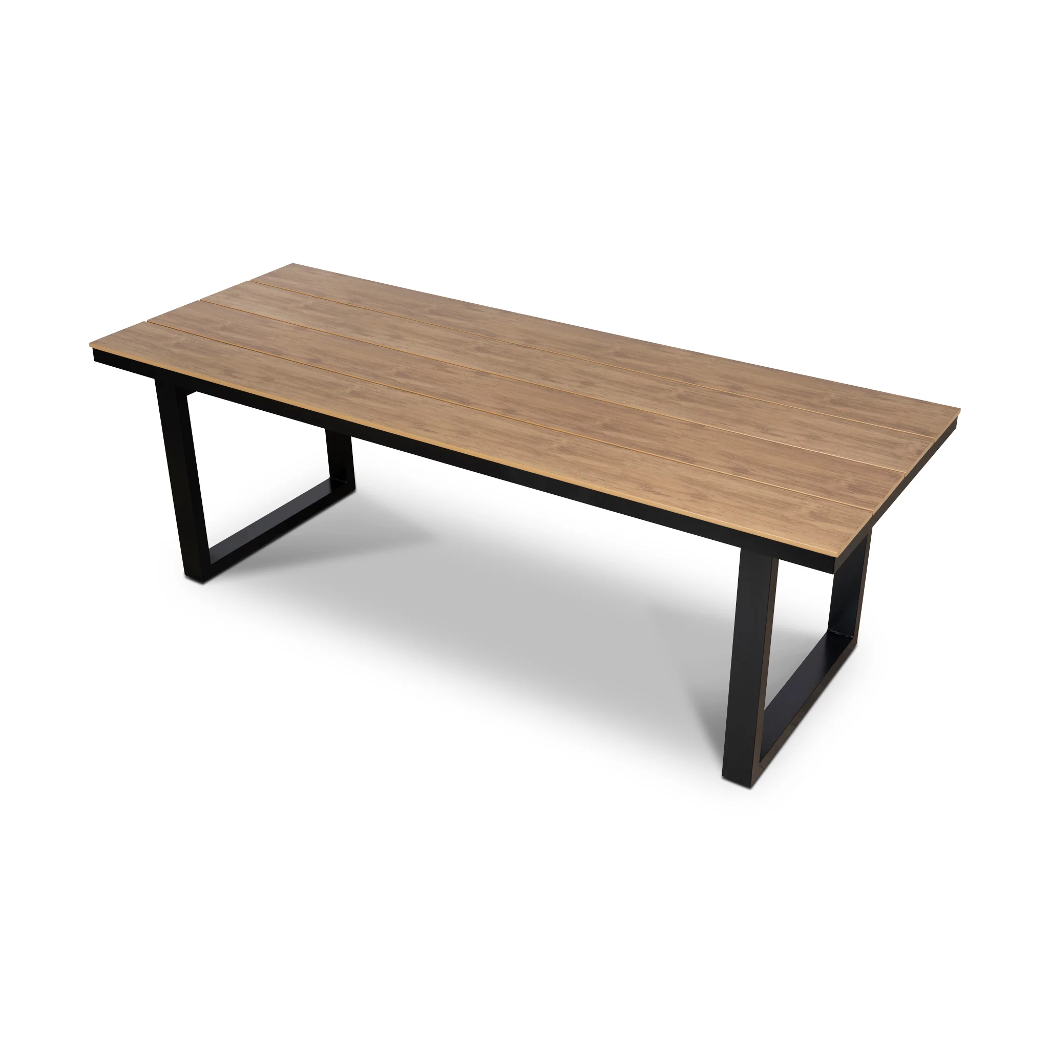 CDT12054-ID 2.3m Black Outdoor Dining Table - Natural - Image 4