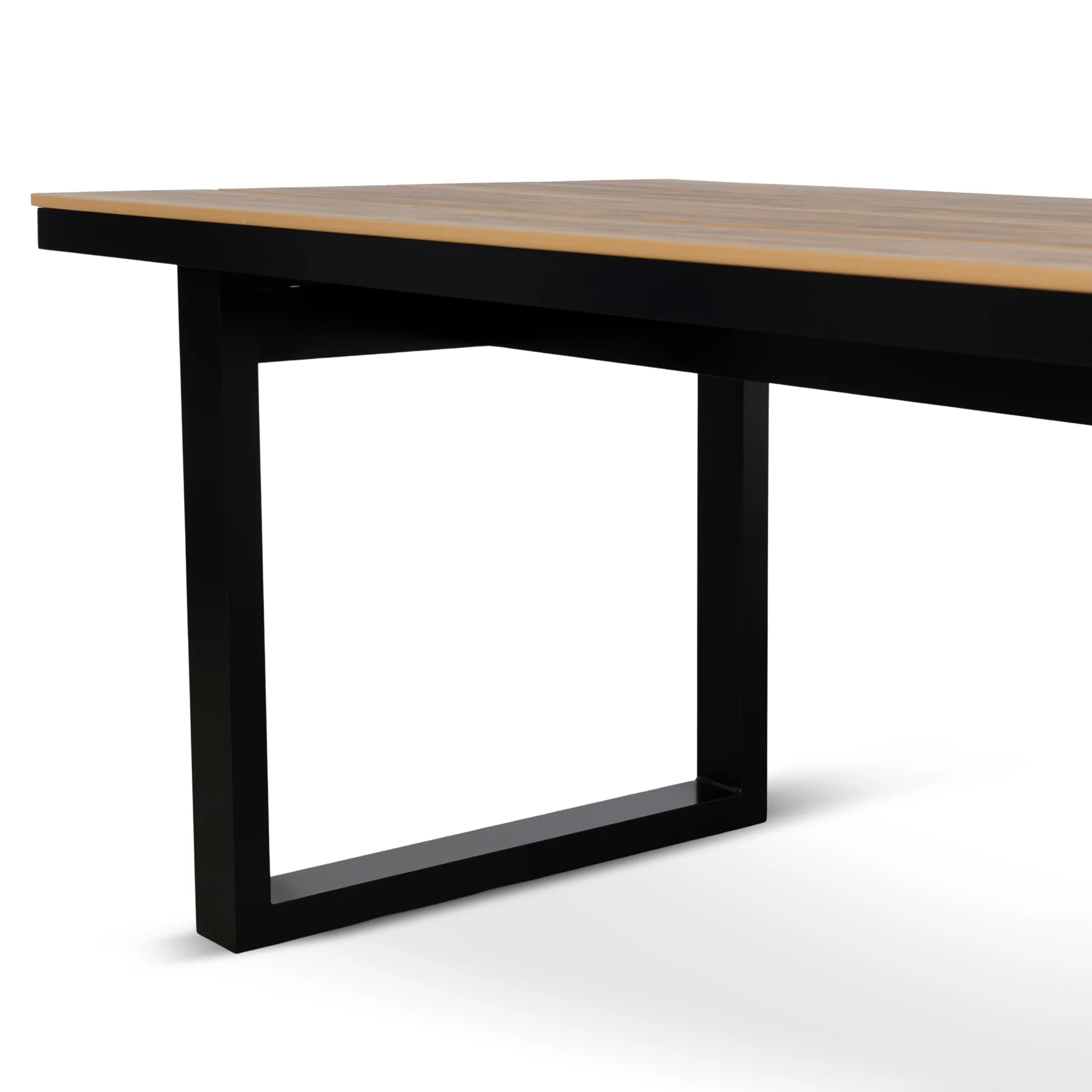 CDT12054-ID 2.3m Black Outdoor Dining Table - Natural - Image 5