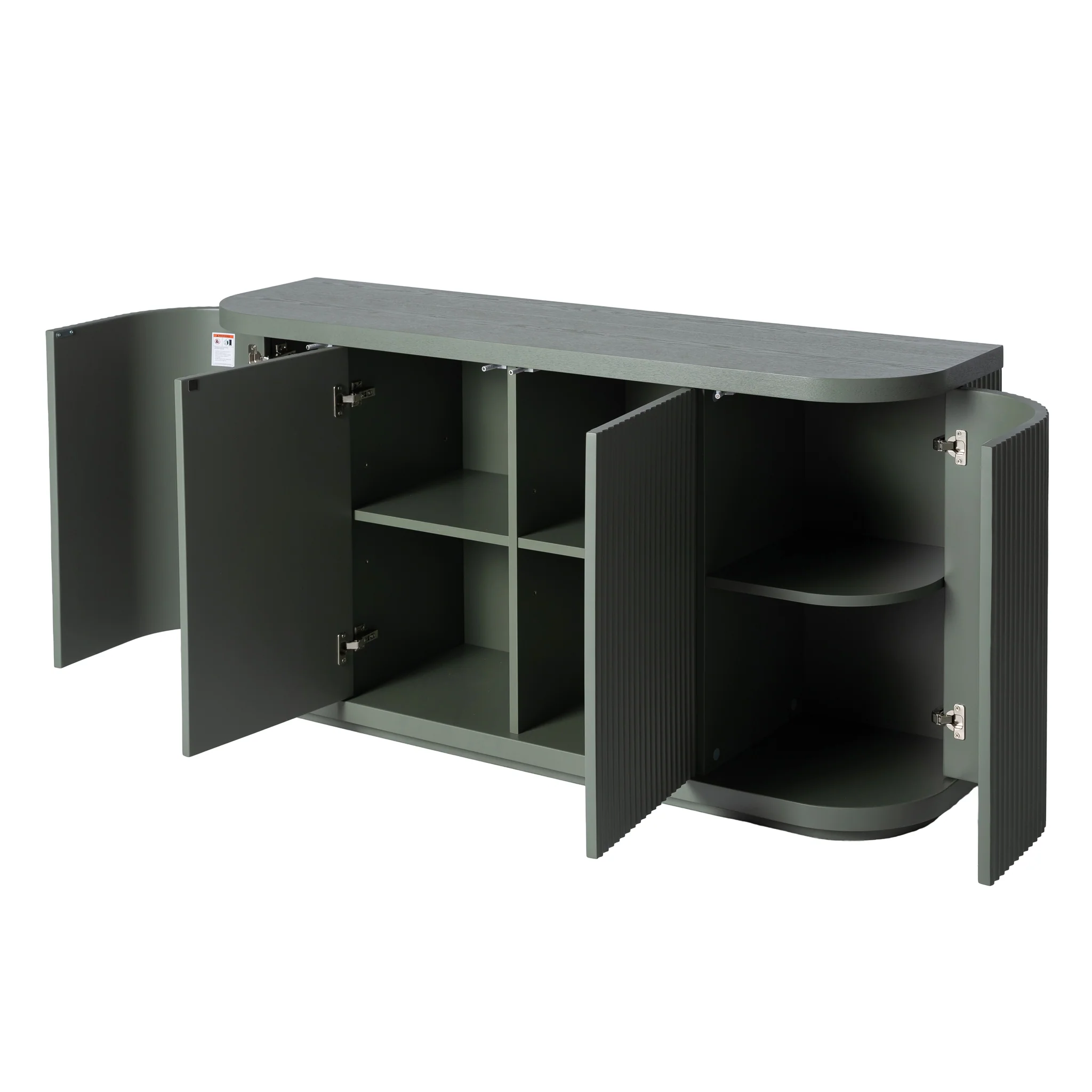 CDT12269-DW 1.6m Veneer Top Buffet Unit - Sage Green - Image 4