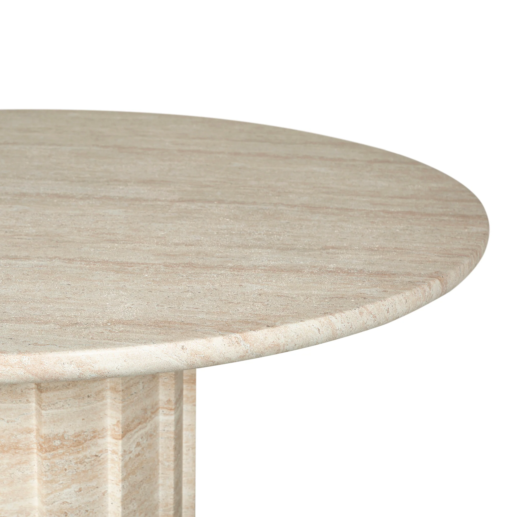 CDT12284-CO 1.3m Round Concrete Dining Table - Light Travertine Look - Image 4