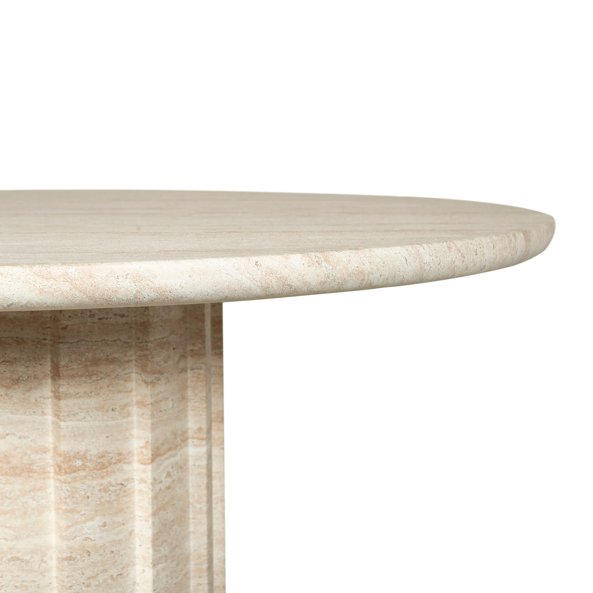 CDT12284-CO 1.3m Round Concrete Dining Table - Light Travertine Look - Image 5