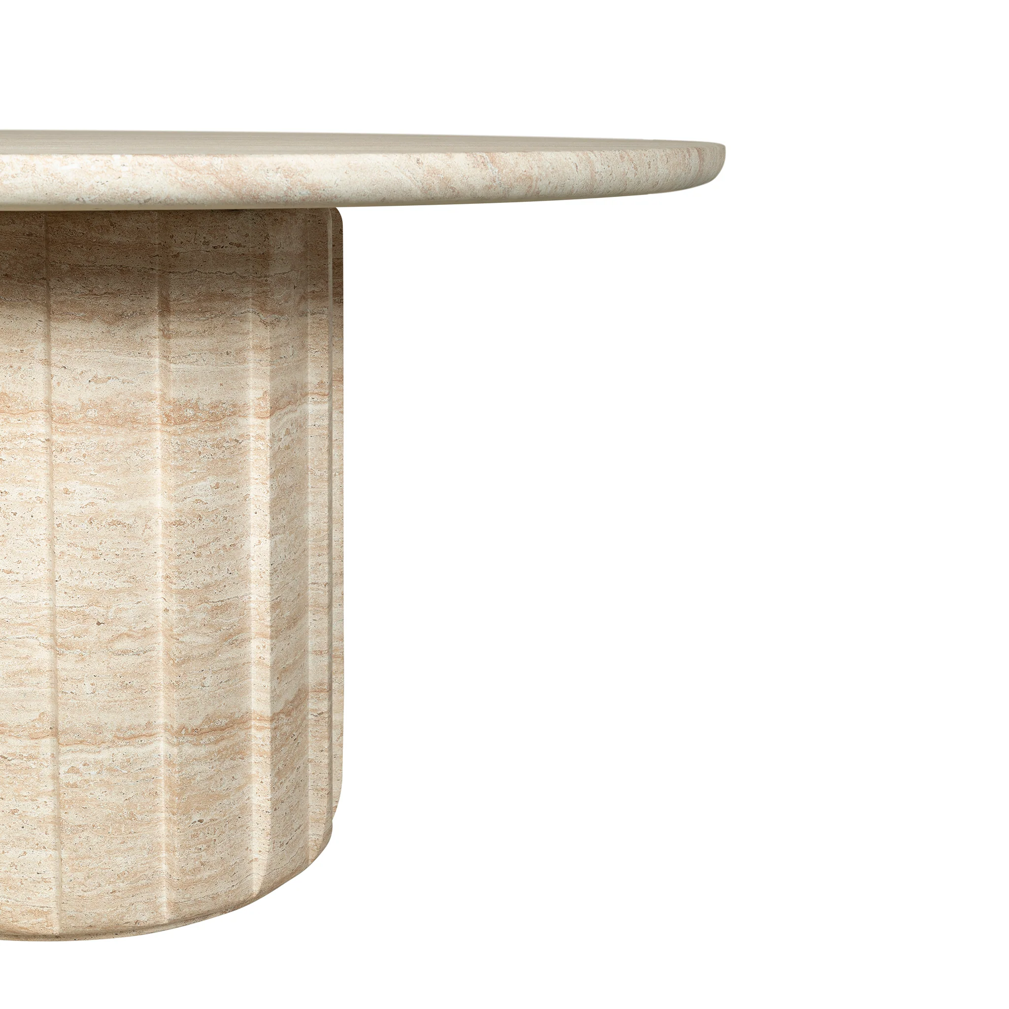 CDT12284-CO 1.3m Round Concrete Dining Table - Light Travertine Look - Image 6