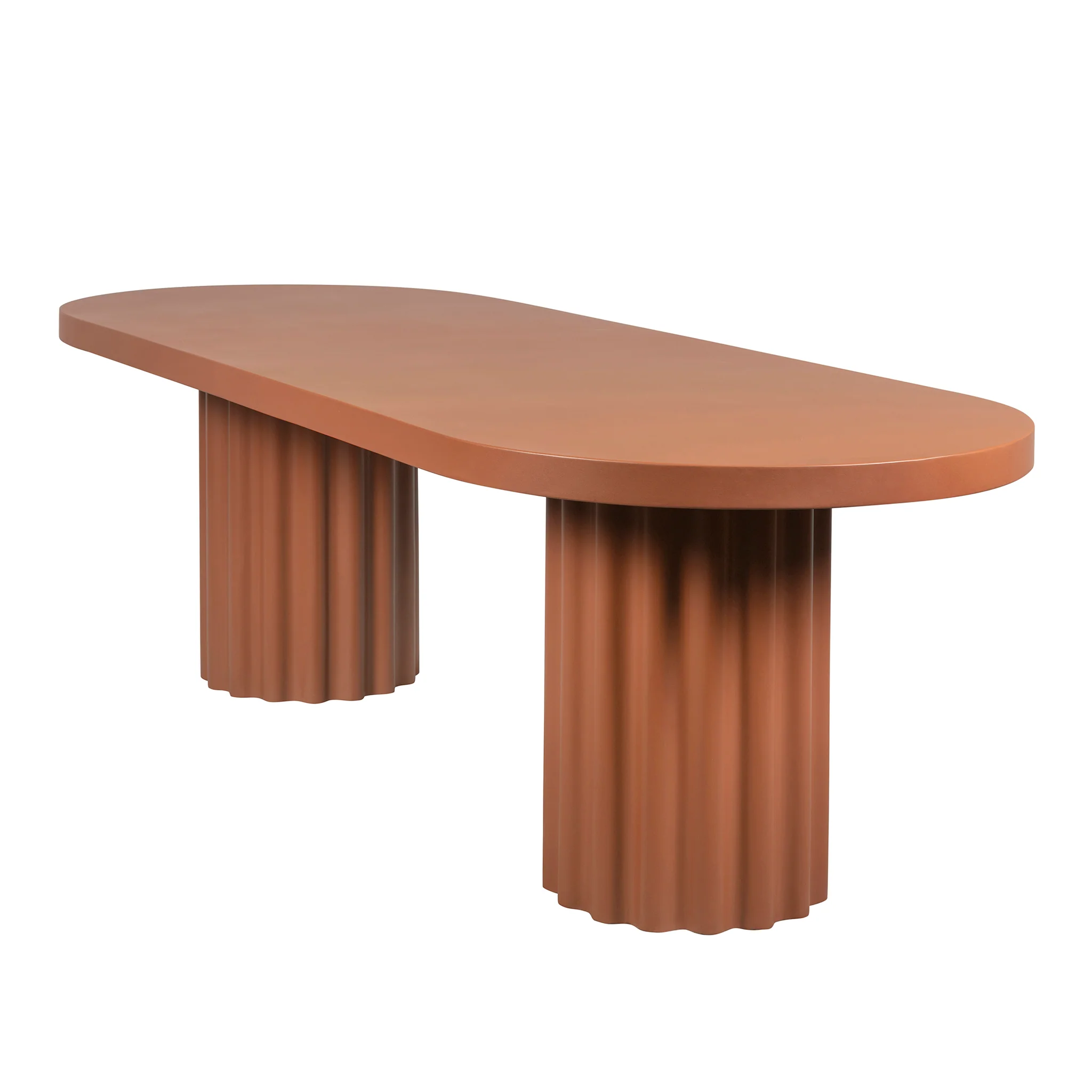 CDT12289-CO 2.4m Concrete Dining Table - Terracotta - Image 6