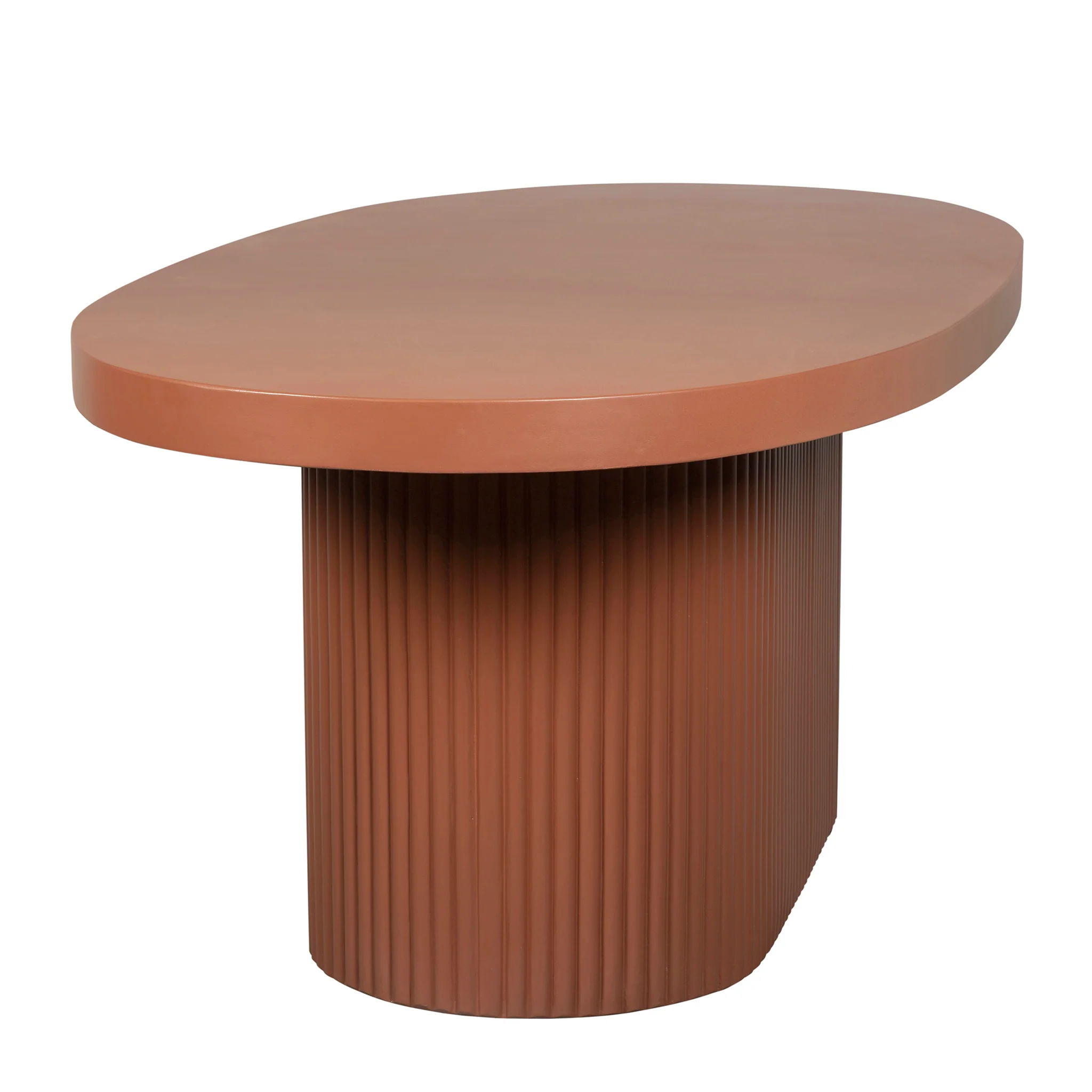 CDT12297-CO 2m Concrete Oval Dining Table - Terracotta - Image 4