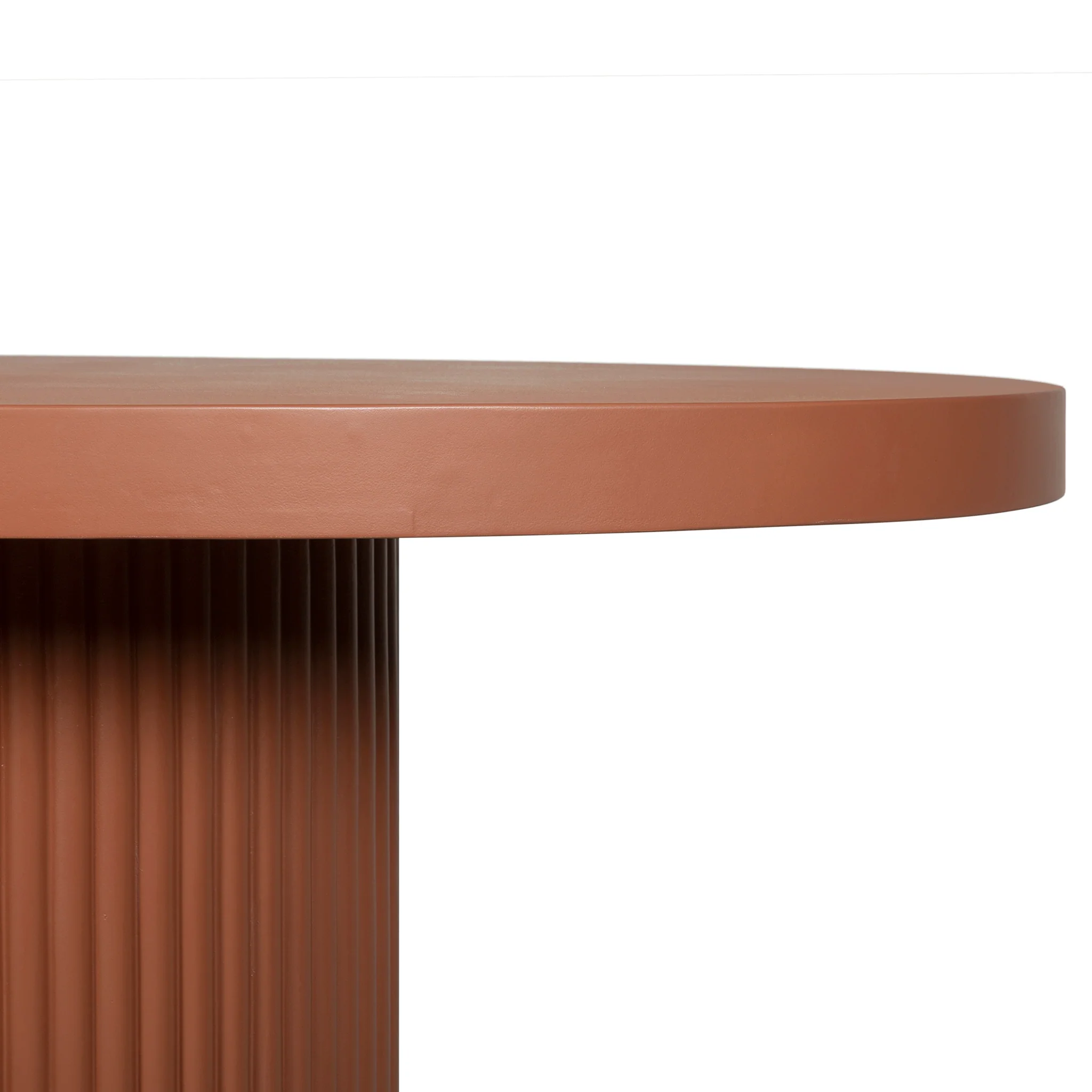 CDT12297-CO 2m Concrete Oval Dining Table - Terracotta - Image 5