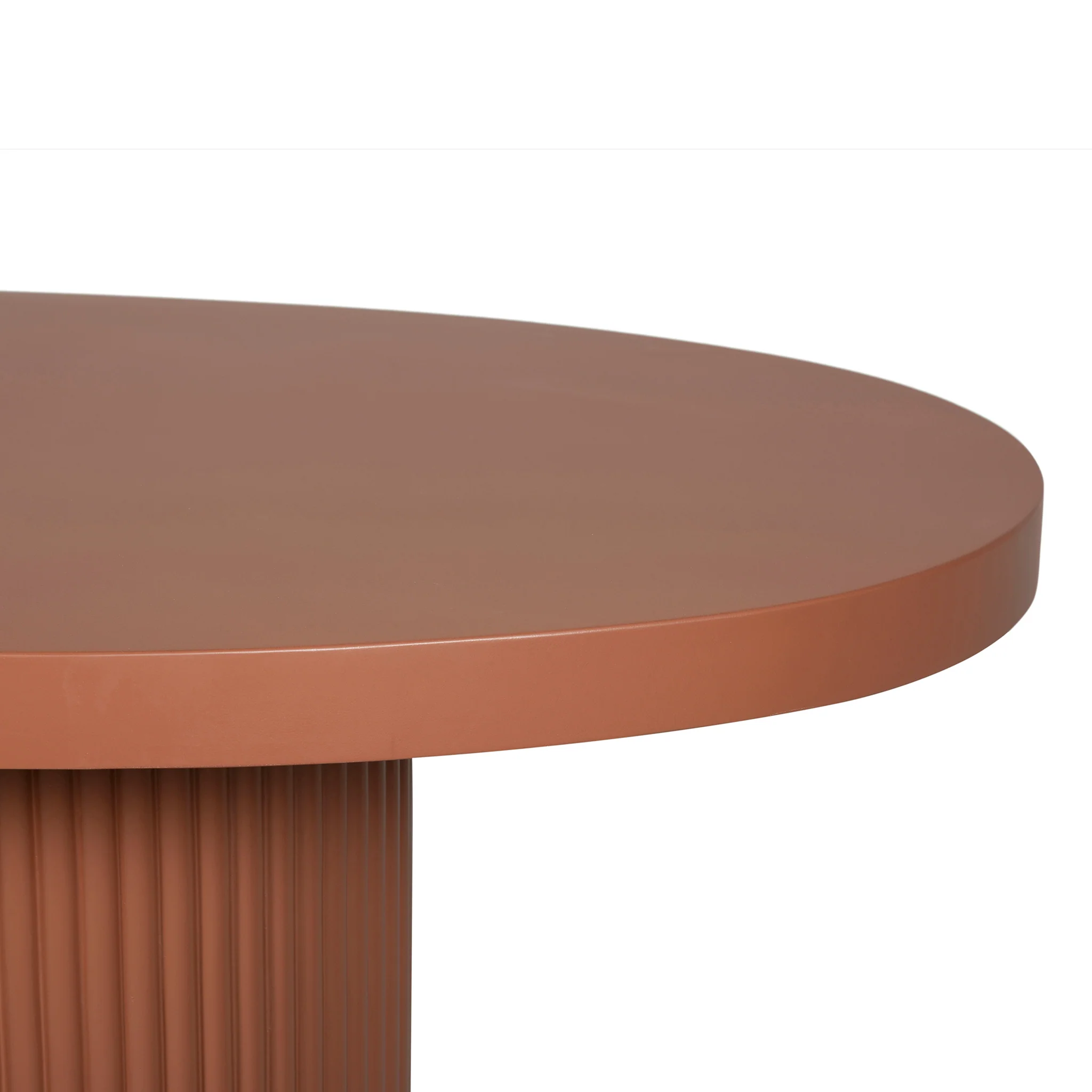 CDT12297-CO 2m Concrete Oval Dining Table - Terracotta - Image 6