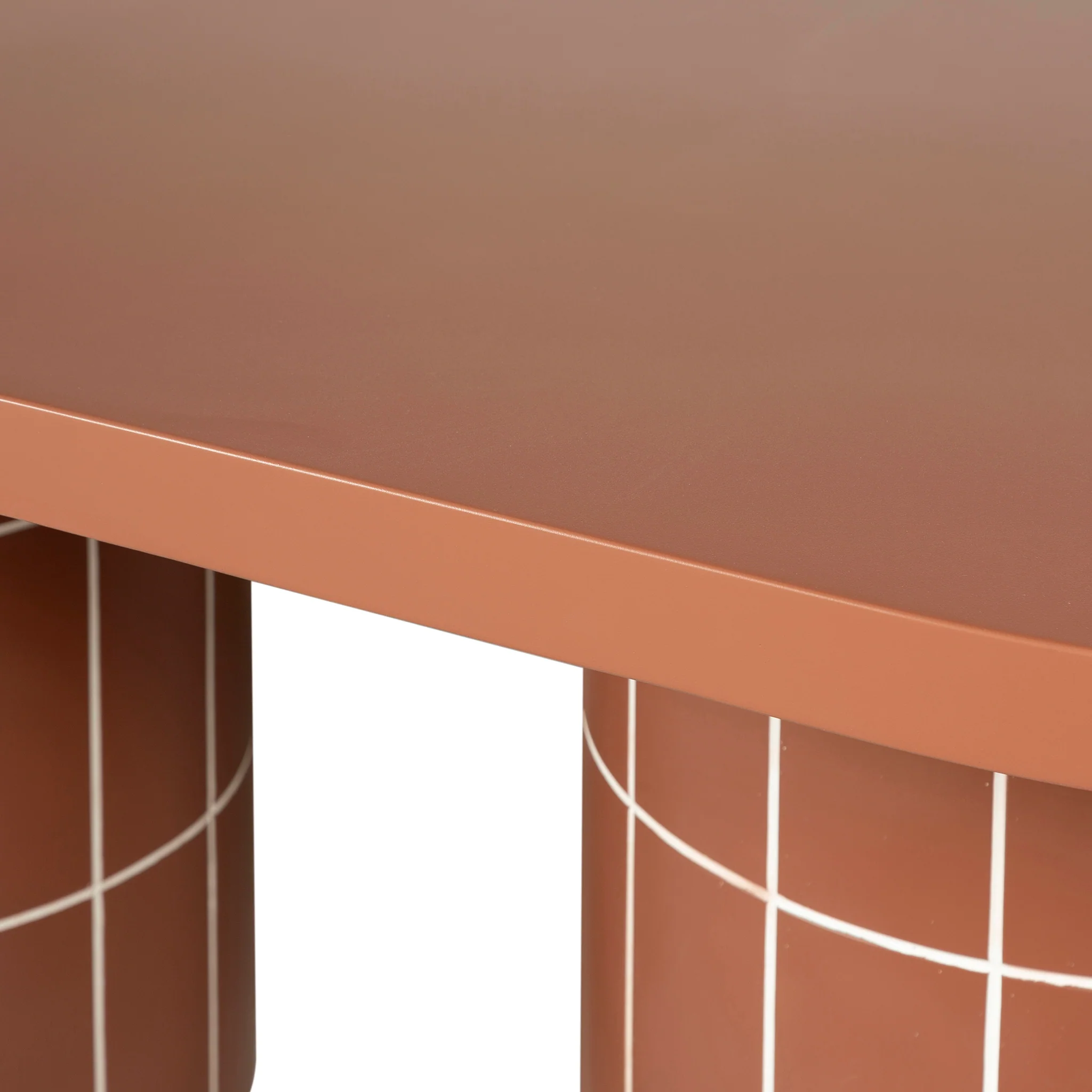 CDT12299-CO 2m Concrete Oval Dining Table- - Terracotta - Image 8