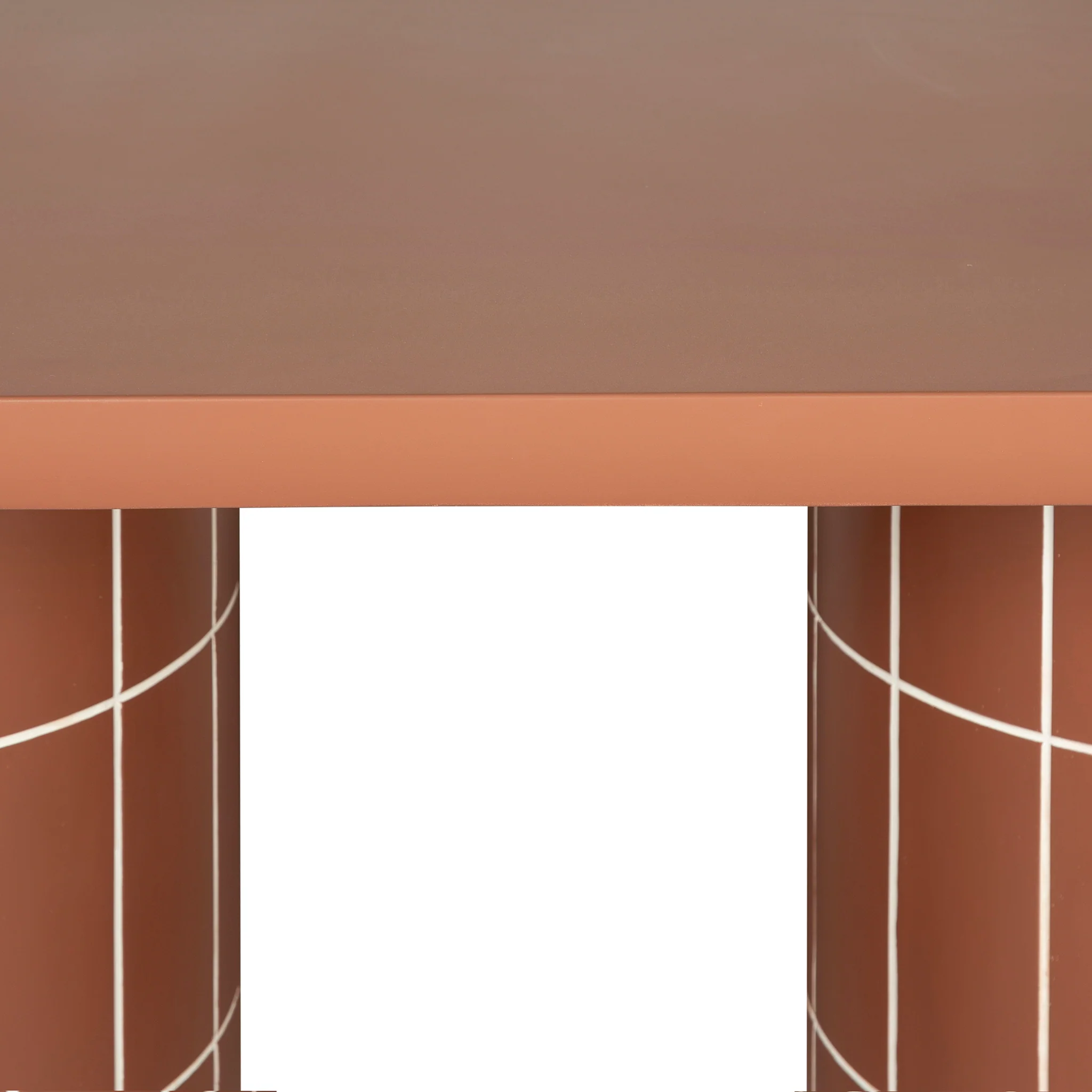 CDT12299-CO 2m Concrete Oval Dining Table- - Terracotta - Image 9