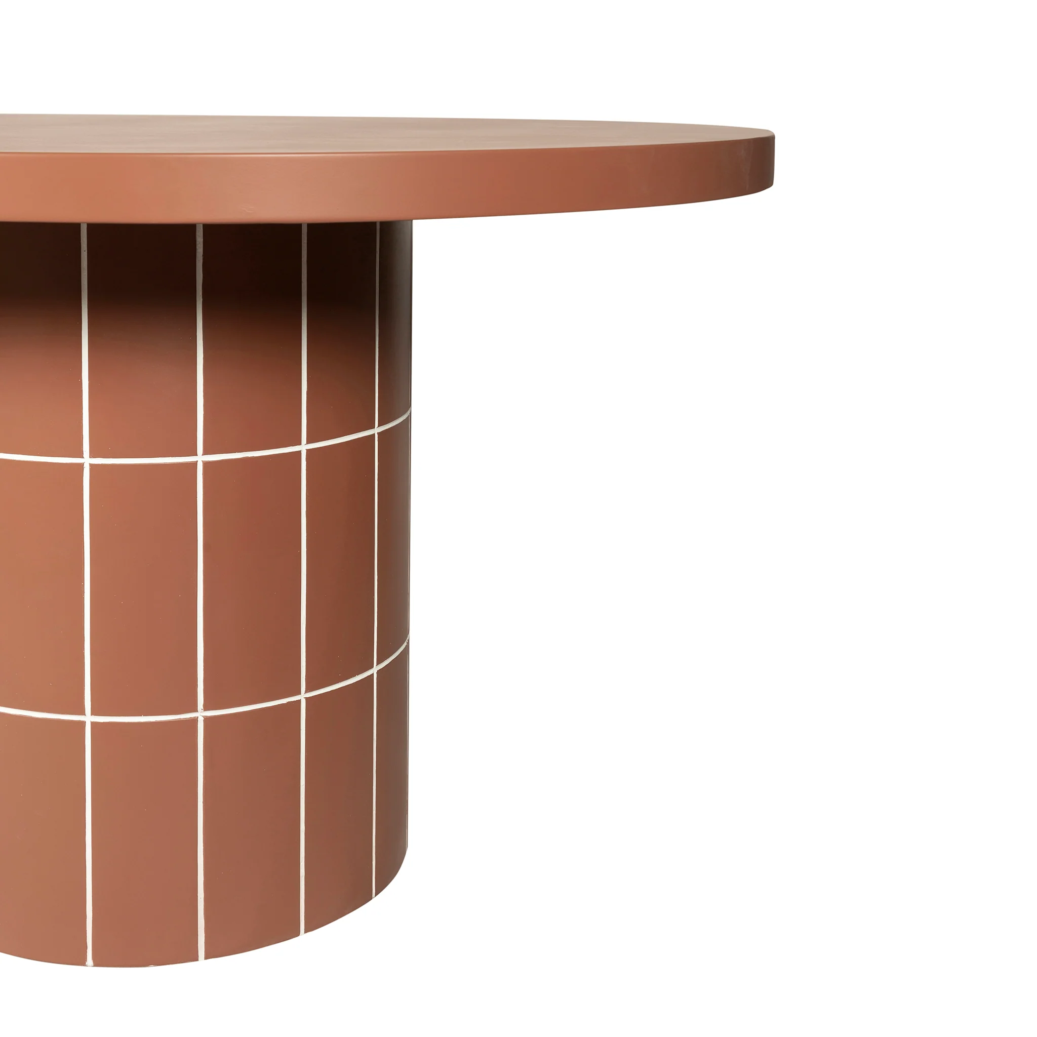 CDT12300-CO 2.4m Concrete Oval Dining Table - Terracotta - Image 7