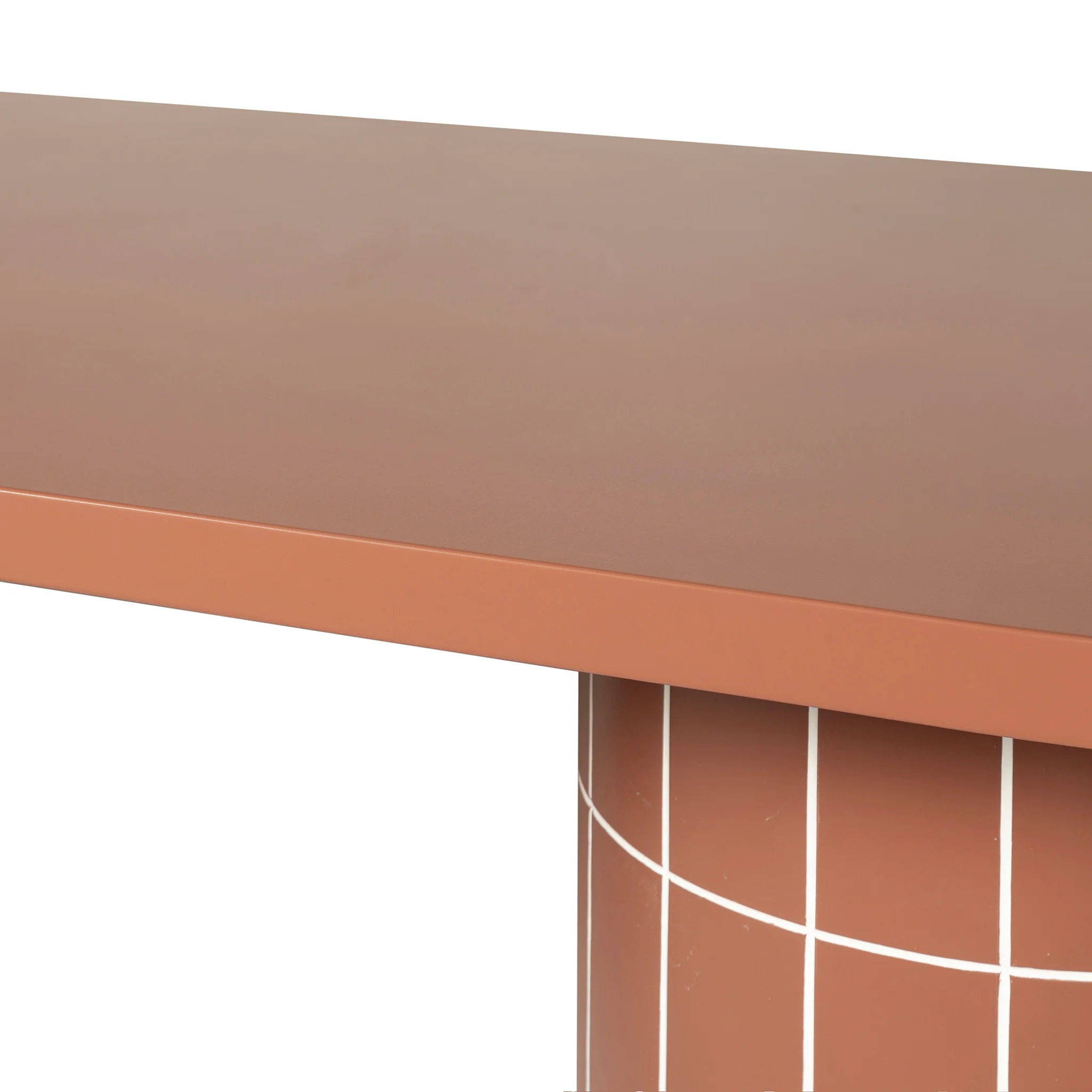 CDT12300-CO 2.4m Concrete Oval Dining Table - Terracotta - Image 9