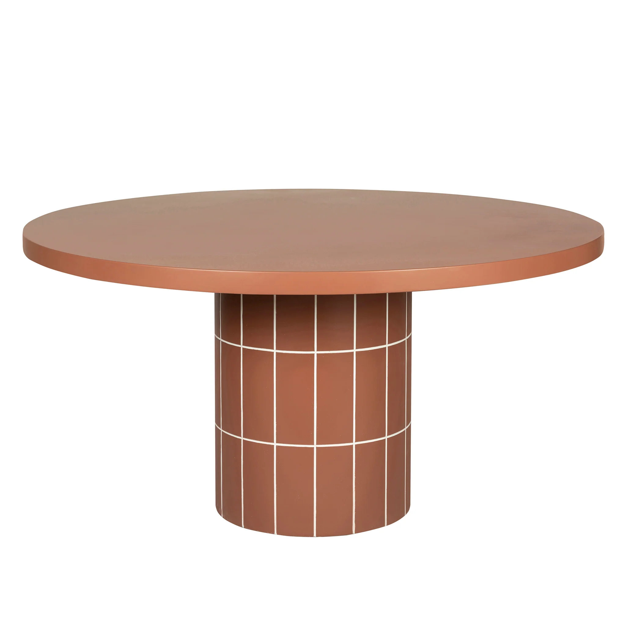 CDT12301-CO 1.4m Concrete Round Dining Table - Terracotta - Image 2