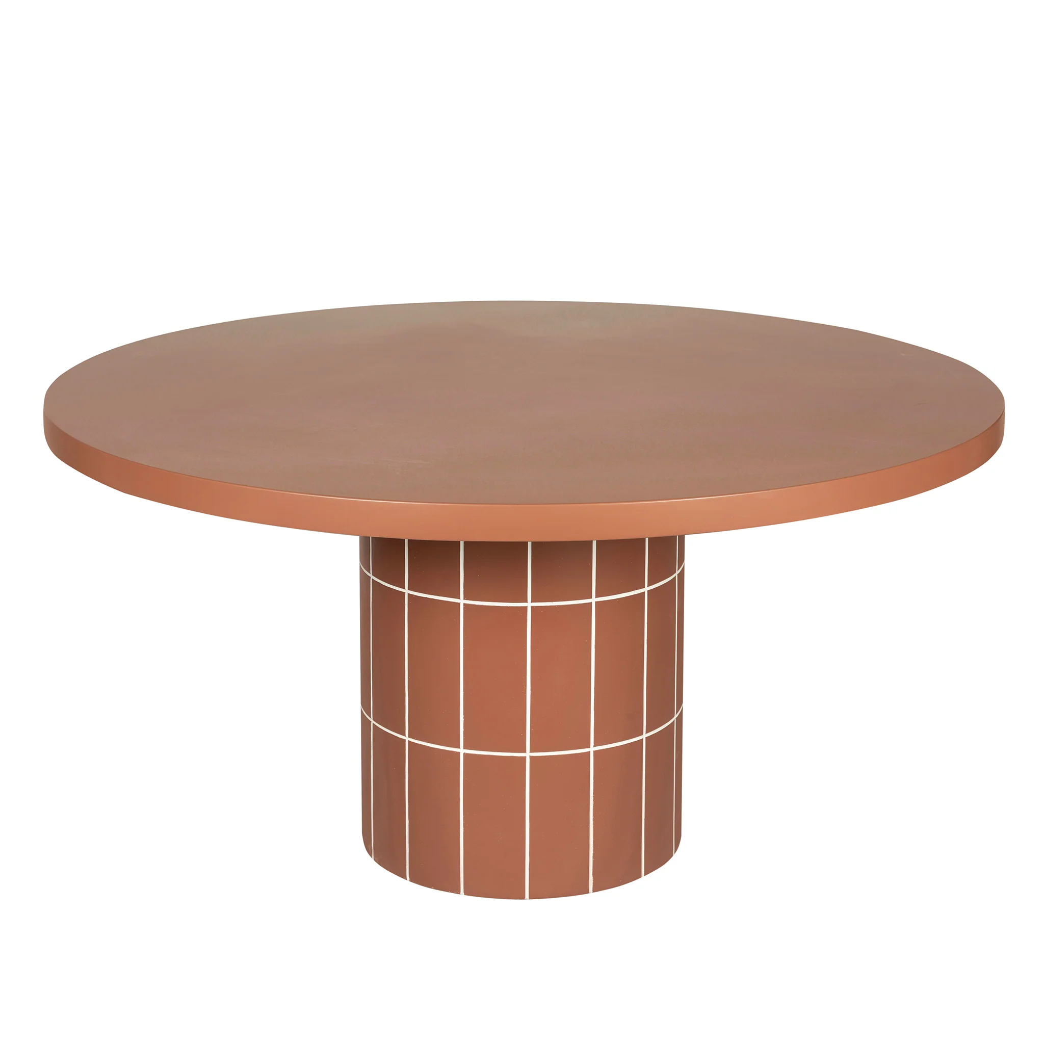 CDT12301-CO 1.4m Concrete Round Dining Table - Terracotta - Image 3