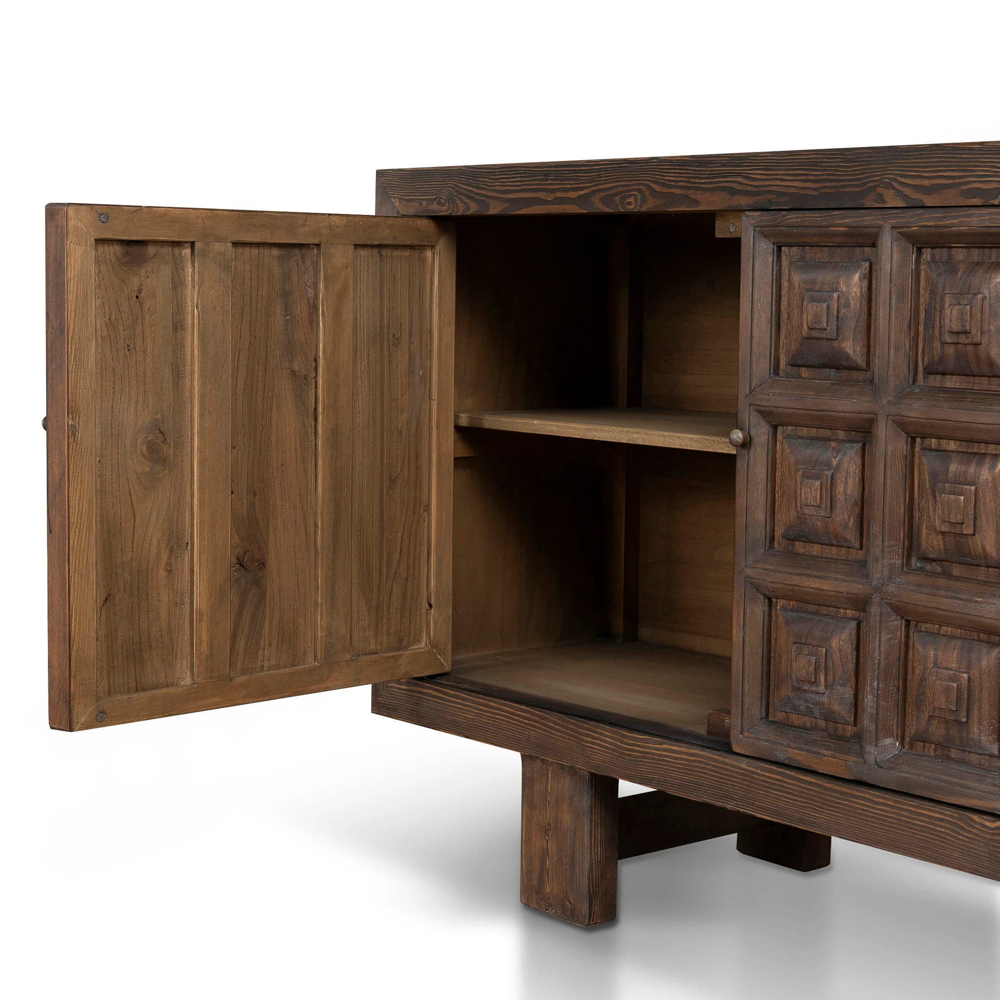 CDT12528-NA 1.83m Elm Sideboard Unit - Dark brown - Image 11