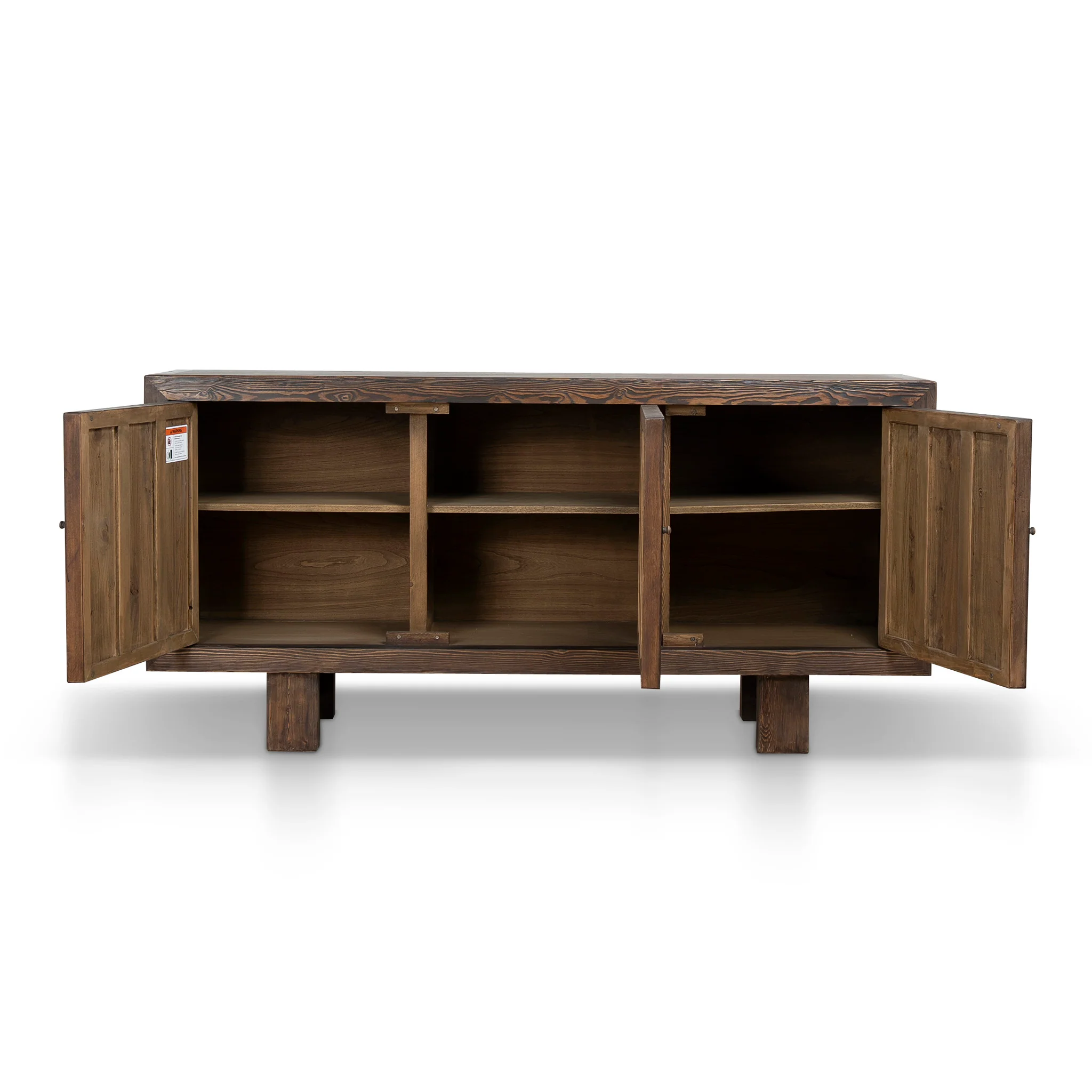 CDT12528-NA 1.83m Elm Sideboard Unit - Dark brown - Image 3