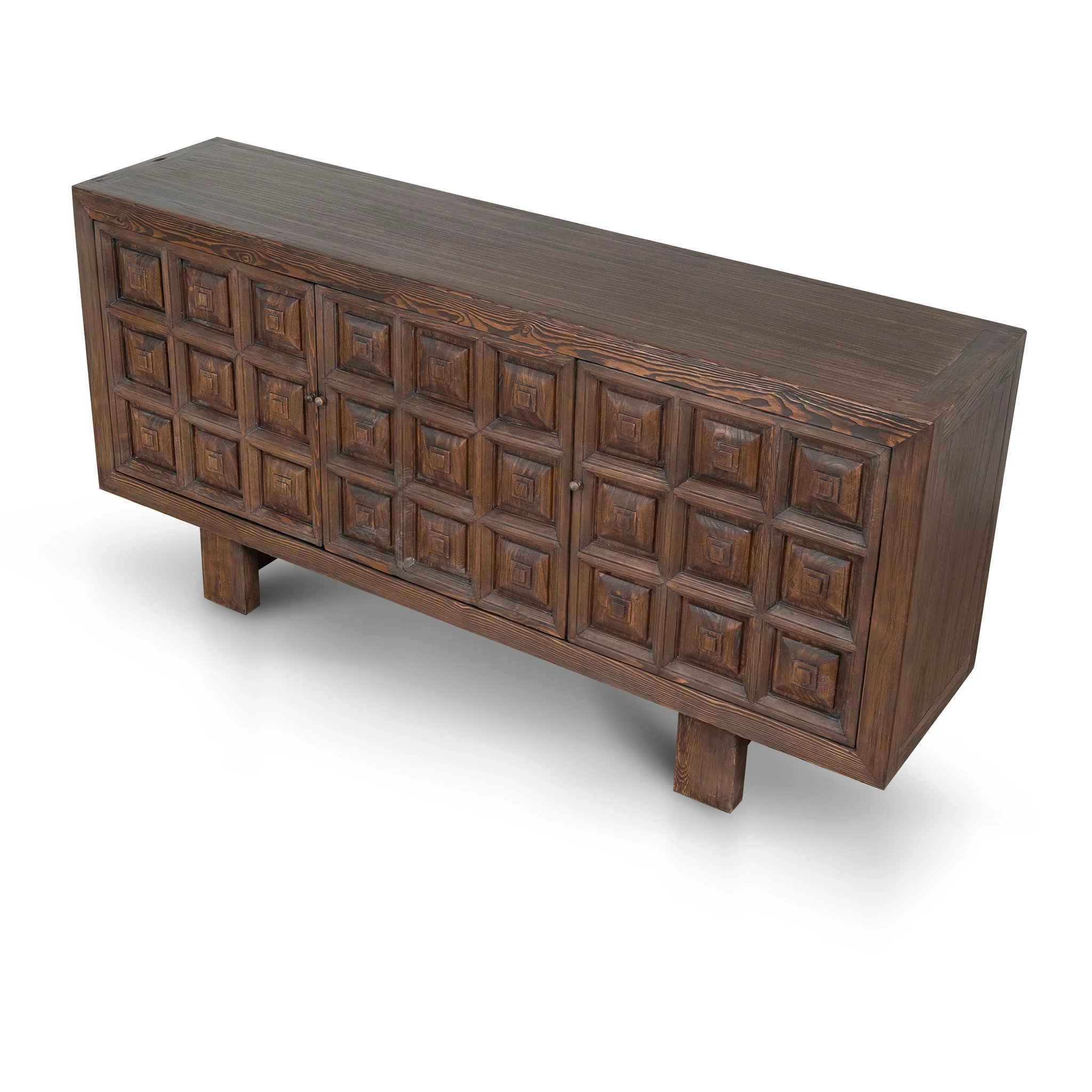 CDT12528-NA 1.83m Elm Sideboard Unit - Dark brown - Image 4