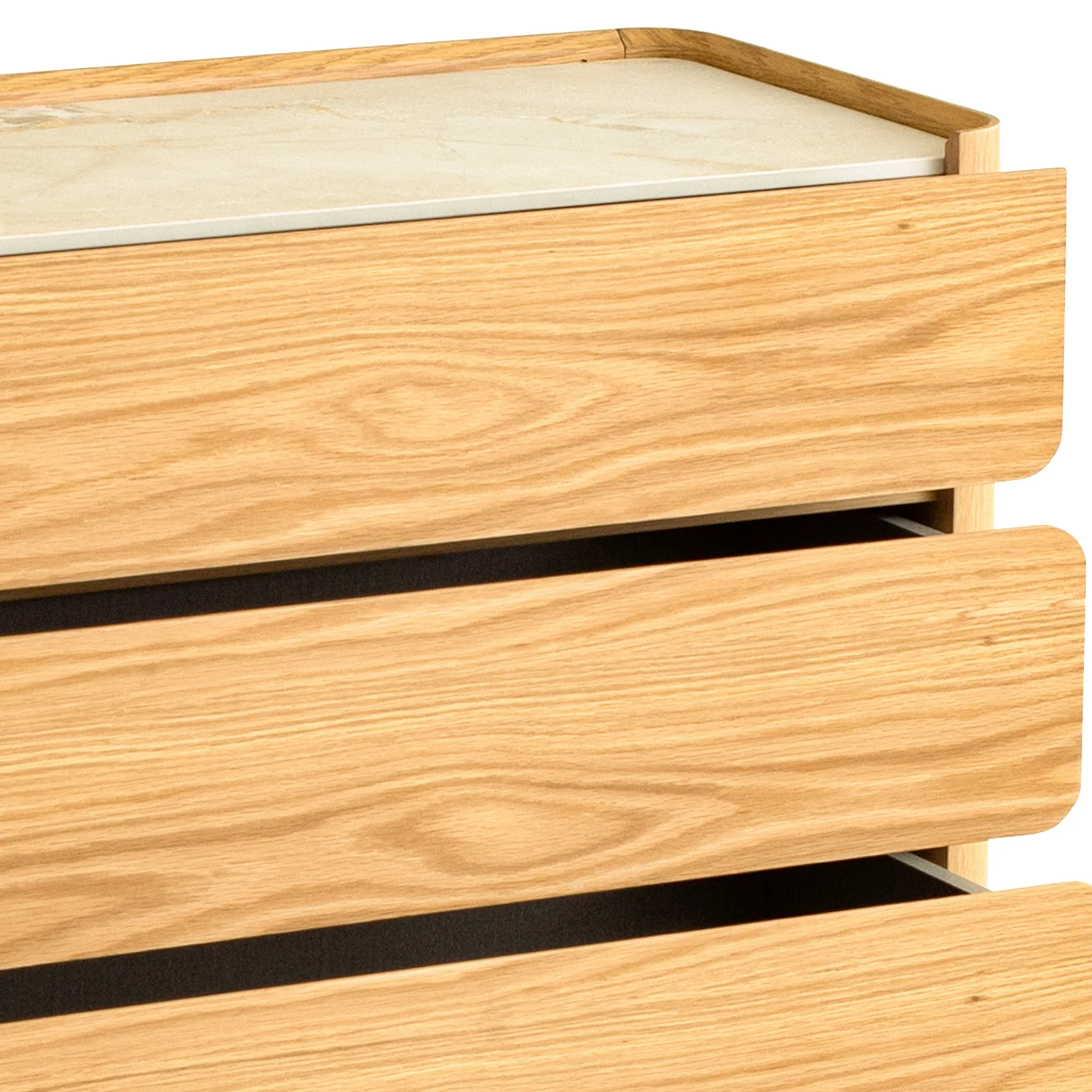 CDT12555-IG Stone Top Tallboy Drawer - Natural - Image 9