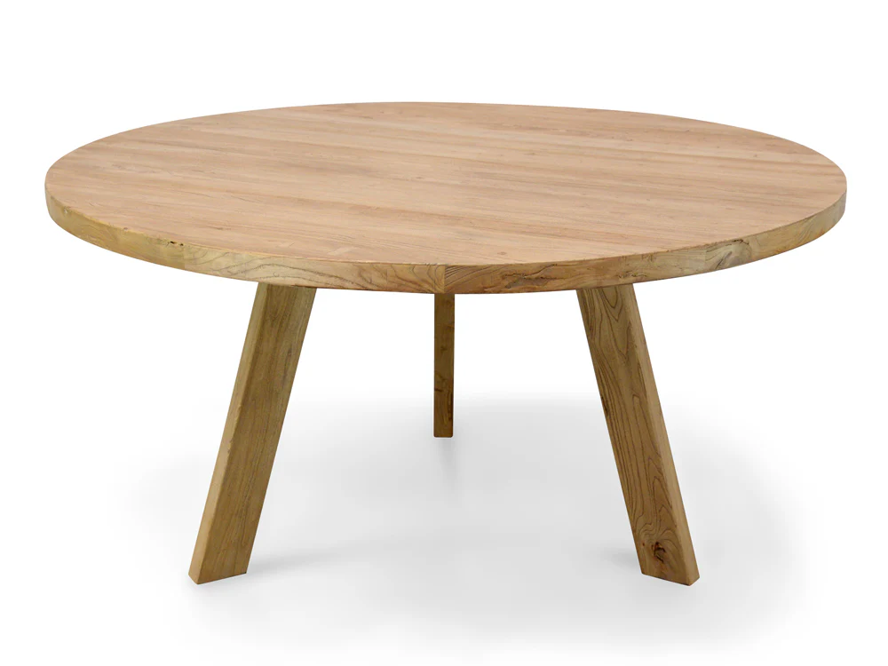 CDT142 Reclaimed Elm Wood 1.5m Round Dining Table - Image 3