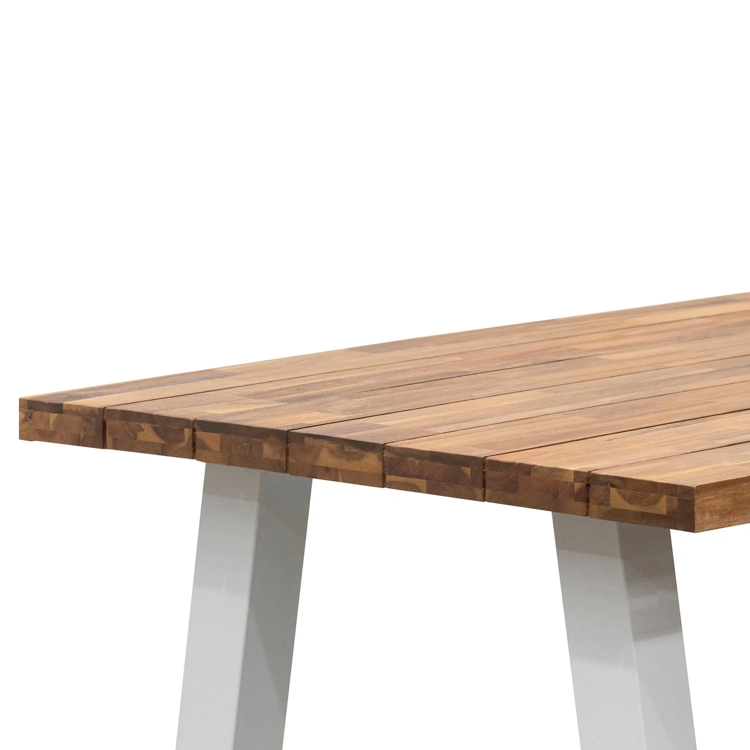 CDT2165-EM 2.5m Outdoor Dining Table - Natural Top and White Base - Image 5