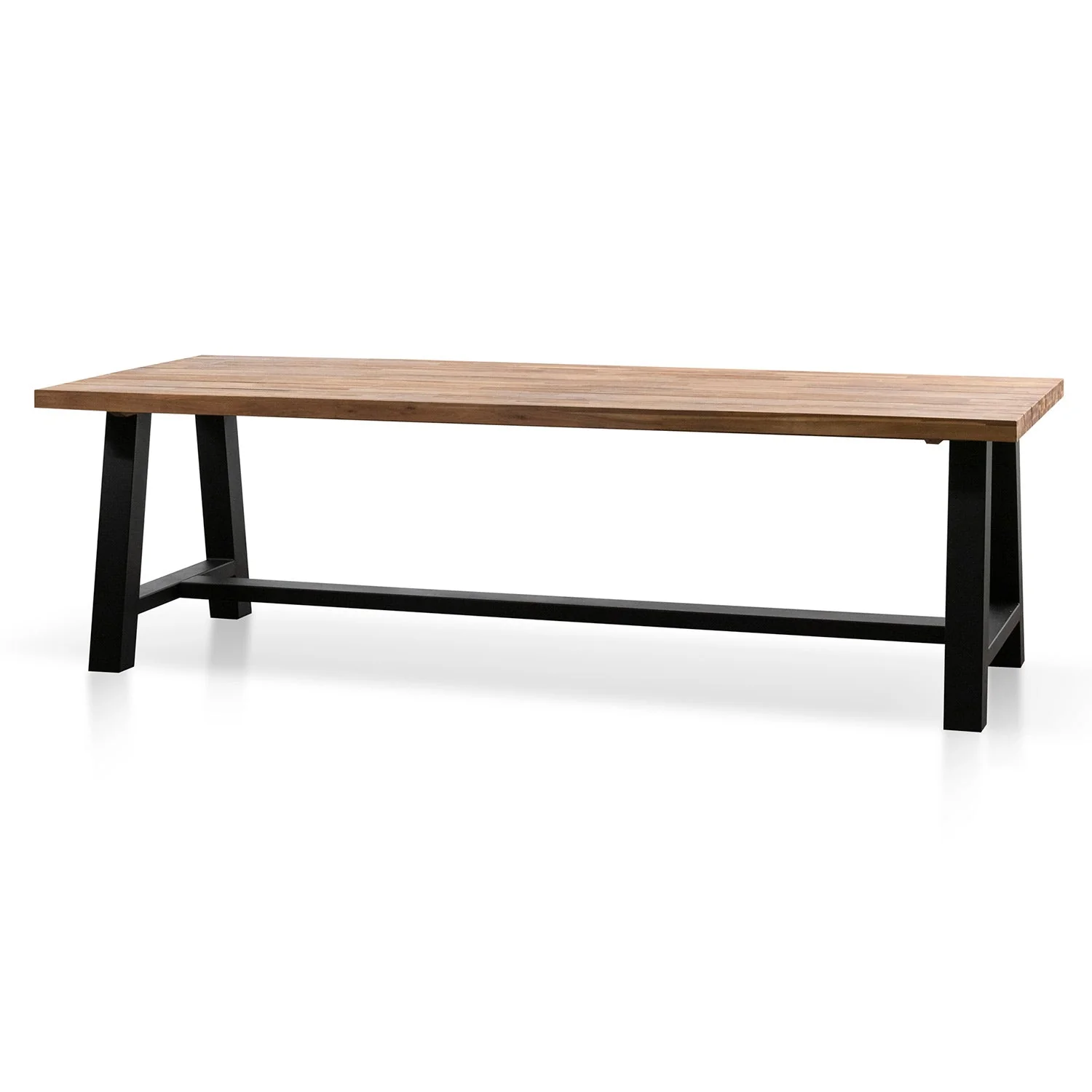 CDT2166-EM Outdoor Dining Table - Natural Top and Black Base - Image 3