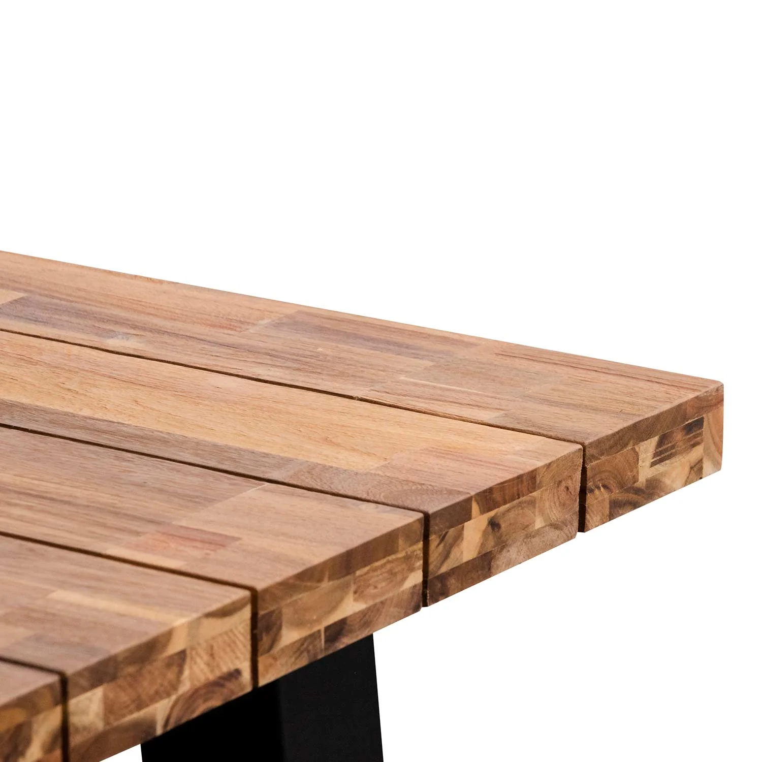CDT2166-EM Outdoor Dining Table - Natural Top and Black Base - Image 4