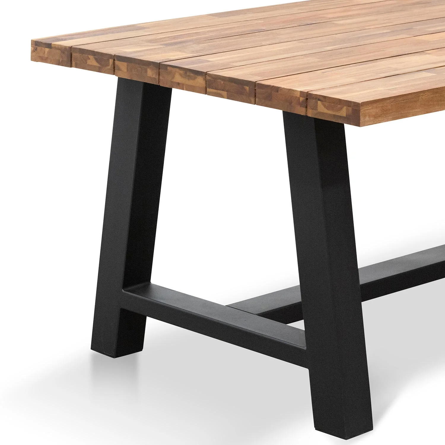 CDT2166-EM Outdoor Dining Table - Natural Top and Black Base - Image 5