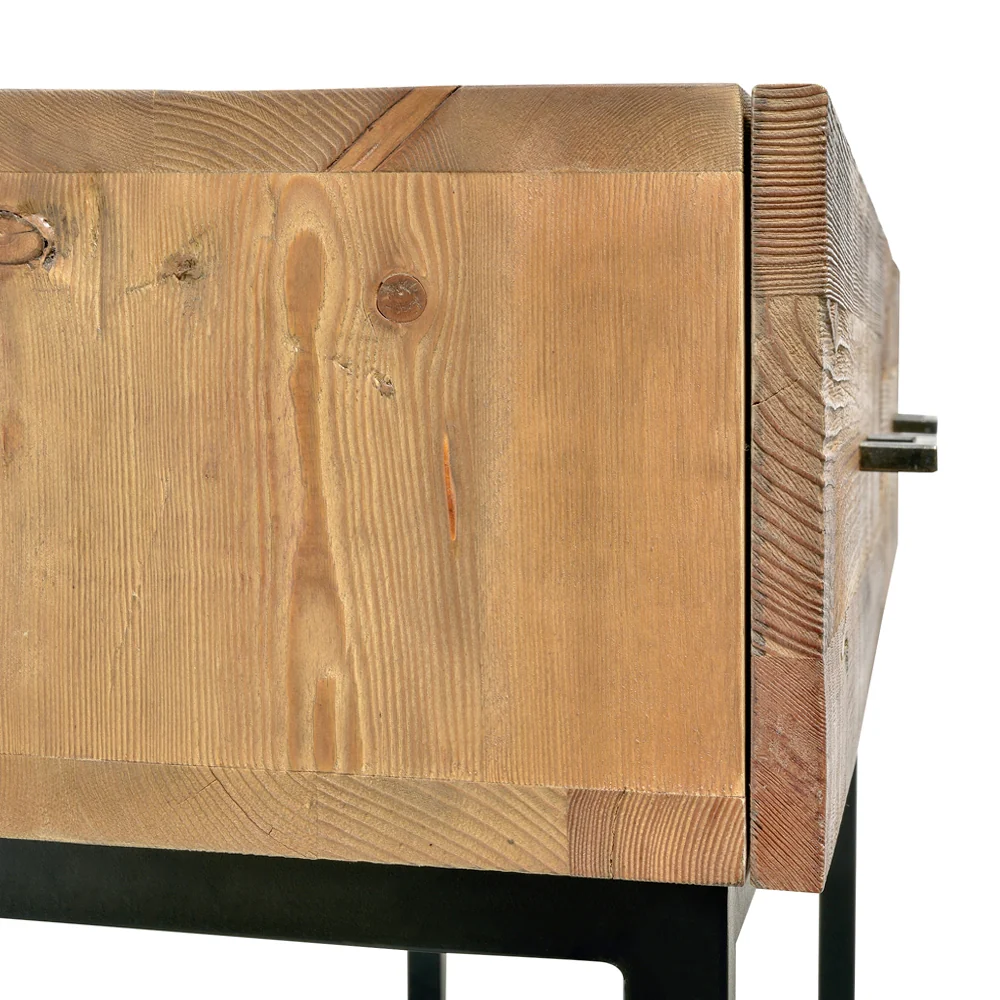 CDT2327-NI 1.2m Reclaimed Pine Console Table - Black Base - Image 10