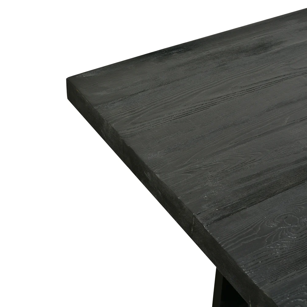 CDT2369-NI 2.8m Reclaimed Dining Table - Black - Image 4