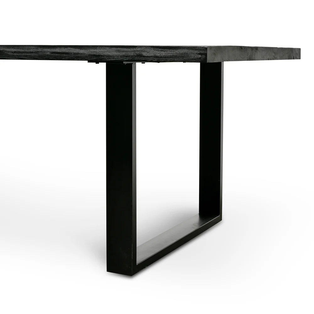 CDT2369-NI 2.8m Reclaimed Dining Table - Black - Image 5
