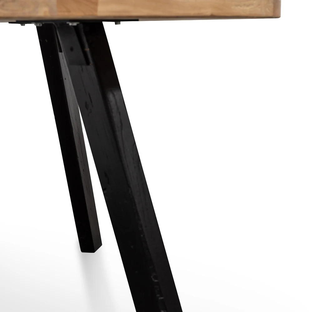 CDT2407 Reclaimed 1.25m Round Dining Table - Black Legs - Image 9