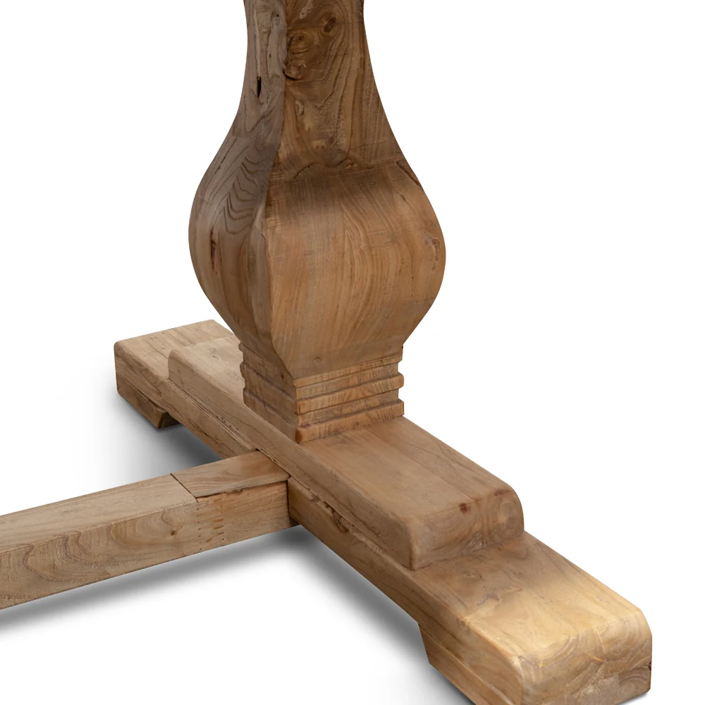 CDT2408 Elm Wood 2.4m Dining Table - Rustic Natural - Image 5