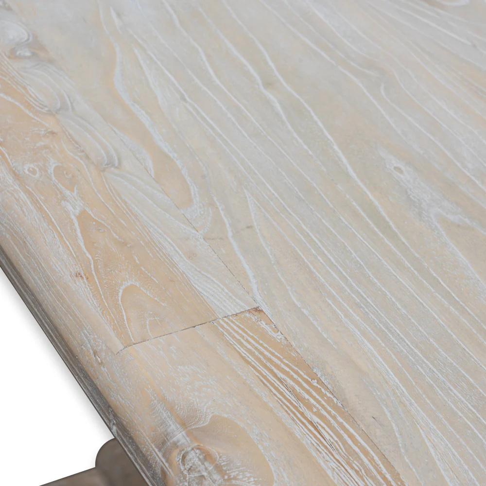 CDT2482 Dining Table 2.4m - Rustic White Washed - Image 10