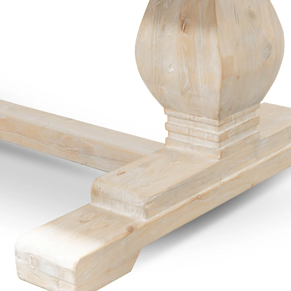CDT2482 Dining Table 2.4m - Rustic White Washed - Image 4