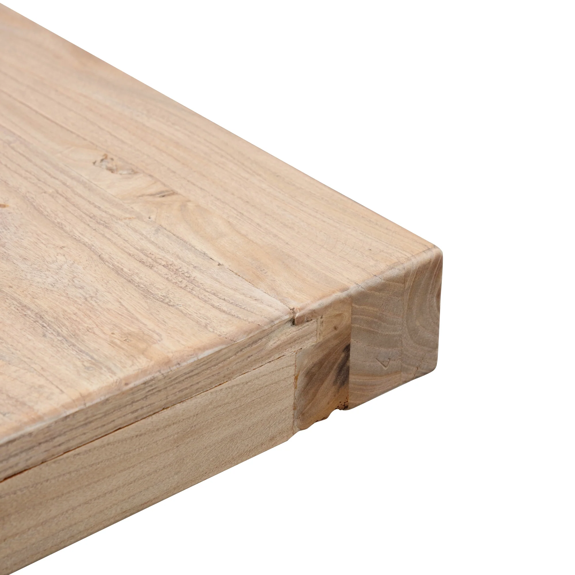 CDT2575 Reclaimed Elm Wood Dining Table 3m - Rustic Natural - Thick Top - Image 10