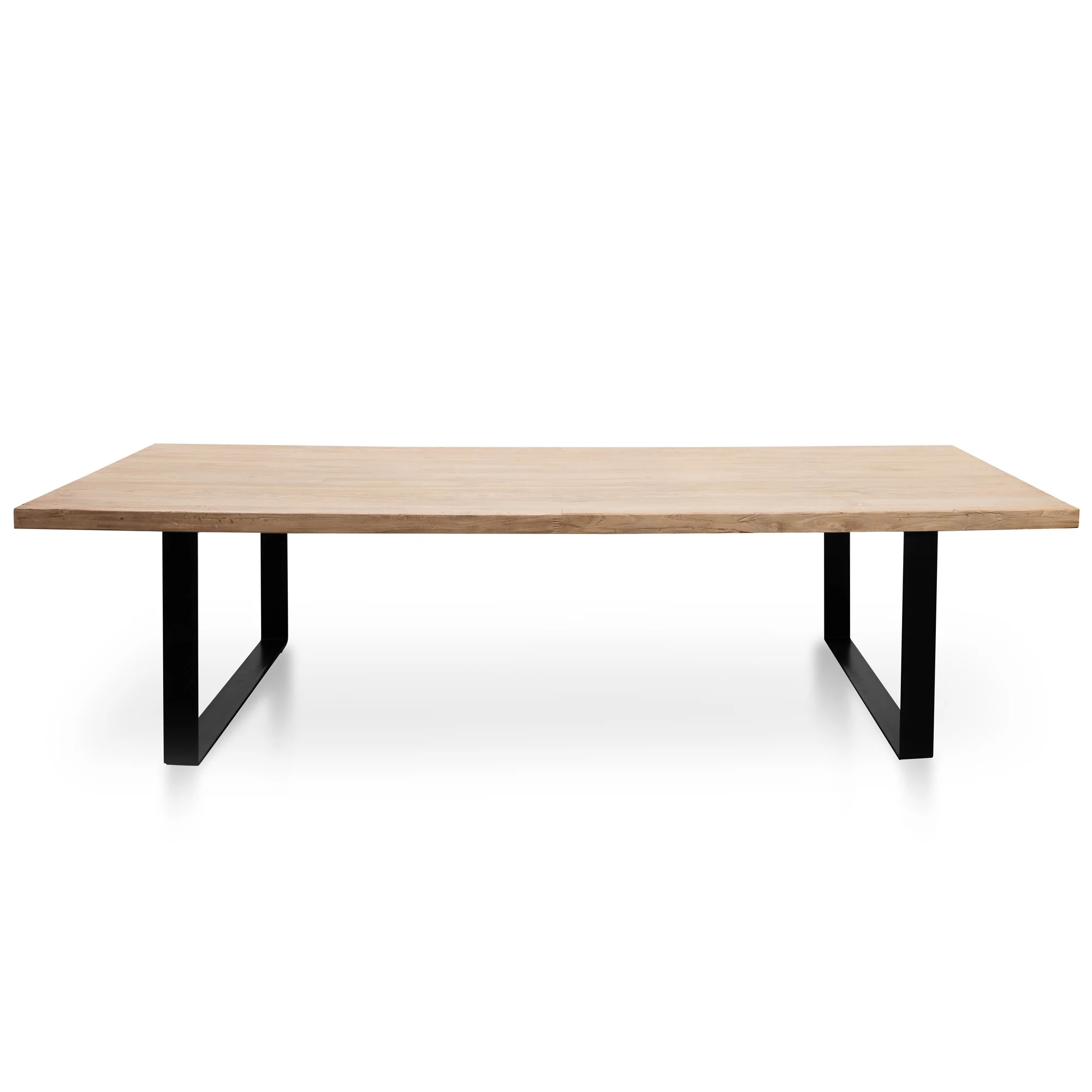 CDT2575 Reclaimed Elm Wood Dining Table 3m - Rustic Natural - Thick Top - Image 3