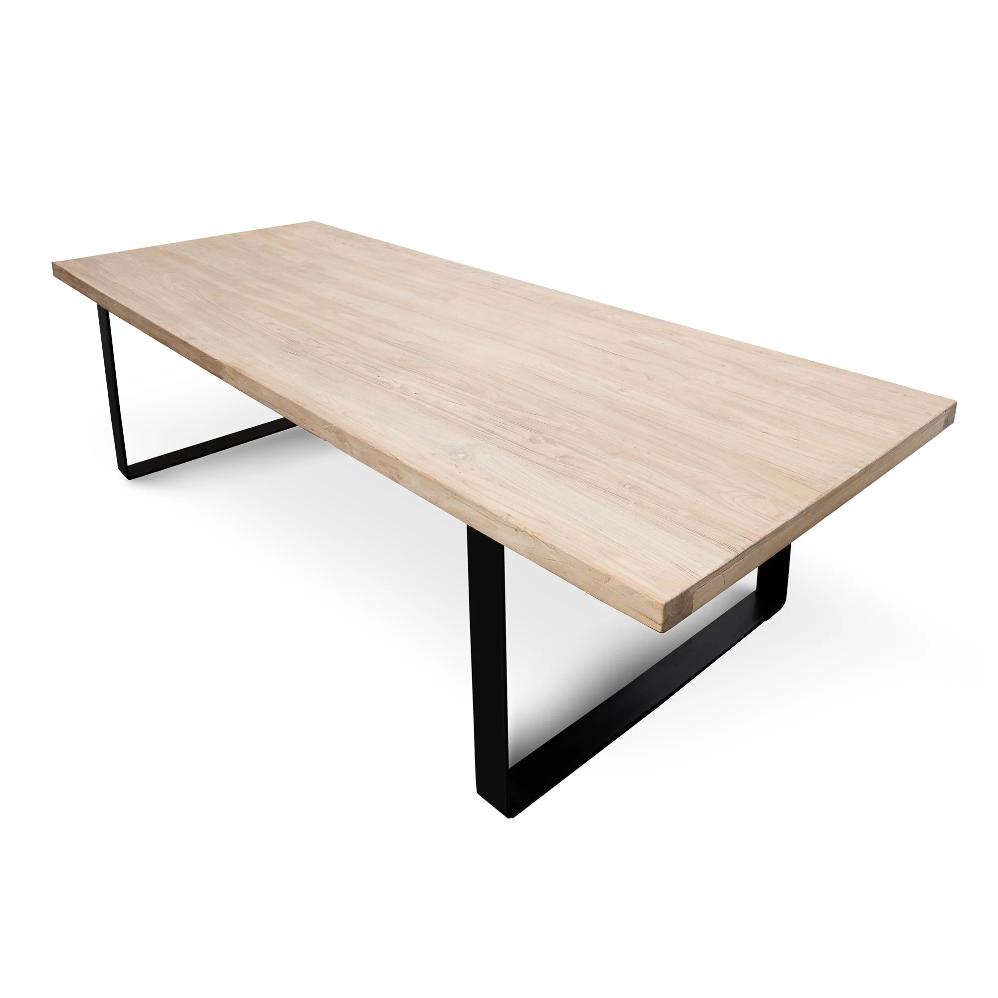 CDT2575 Reclaimed Elm Wood Dining Table 3m - Rustic Natural - Thick Top - Image 4