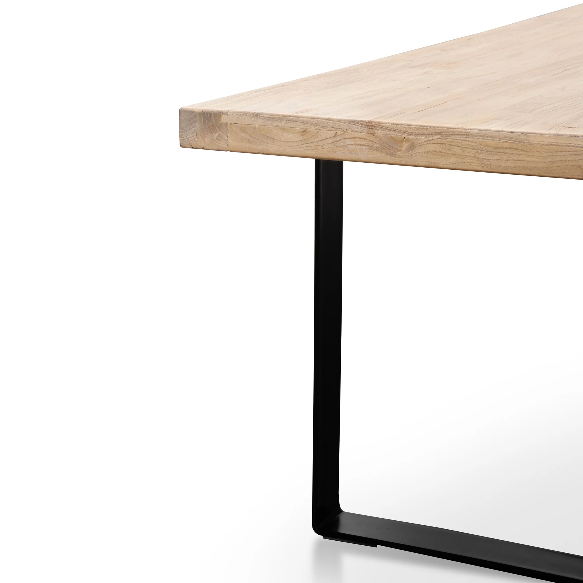 CDT2575 Reclaimed Elm Wood Dining Table 3m - Rustic Natural - Thick Top - Image 7