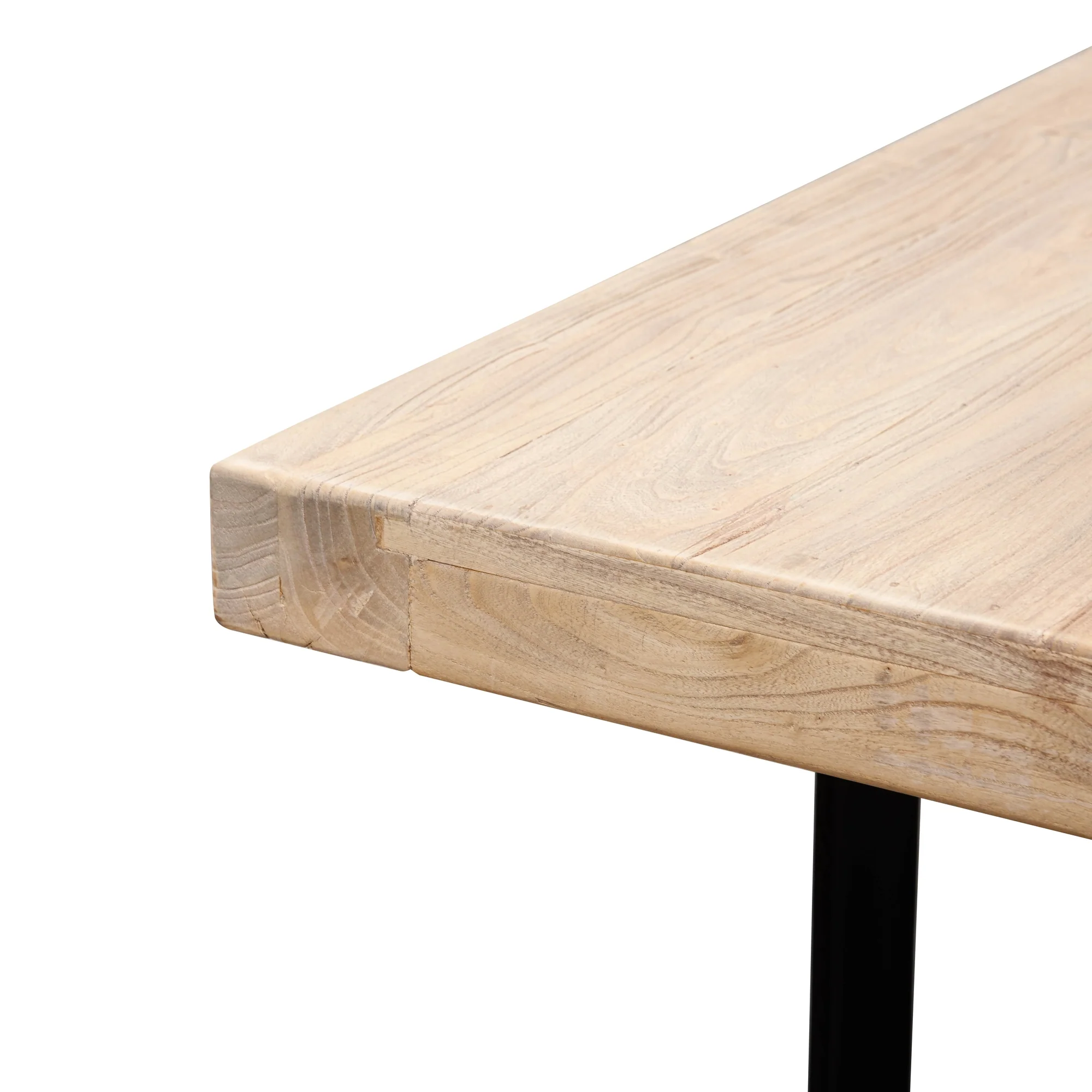 CDT2575 Reclaimed Elm Wood Dining Table 3m - Rustic Natural - Thick Top - Image 9
