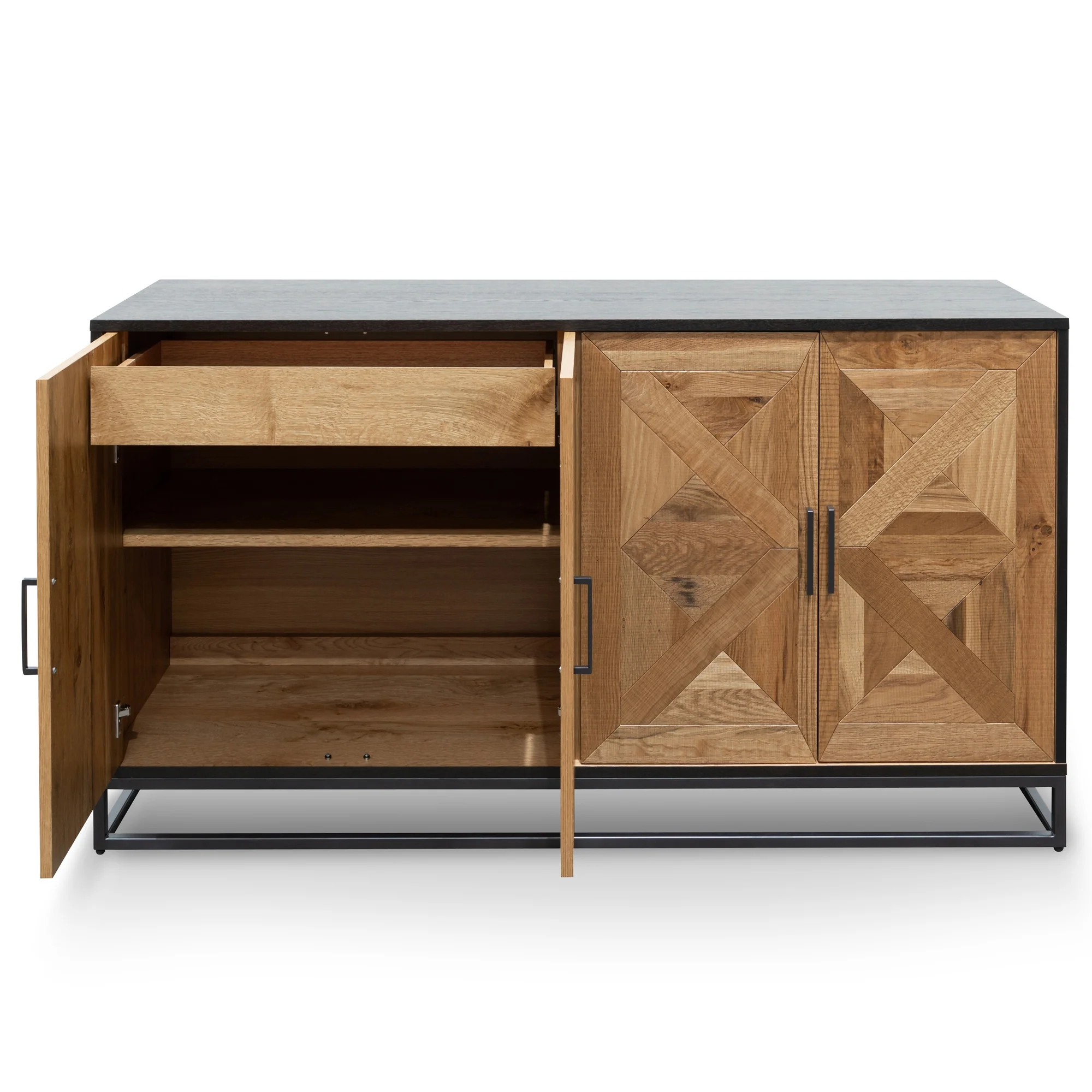 CDT2802-VN Wide Sideboard - European Knotty Oak and Peppercorn - Image 3