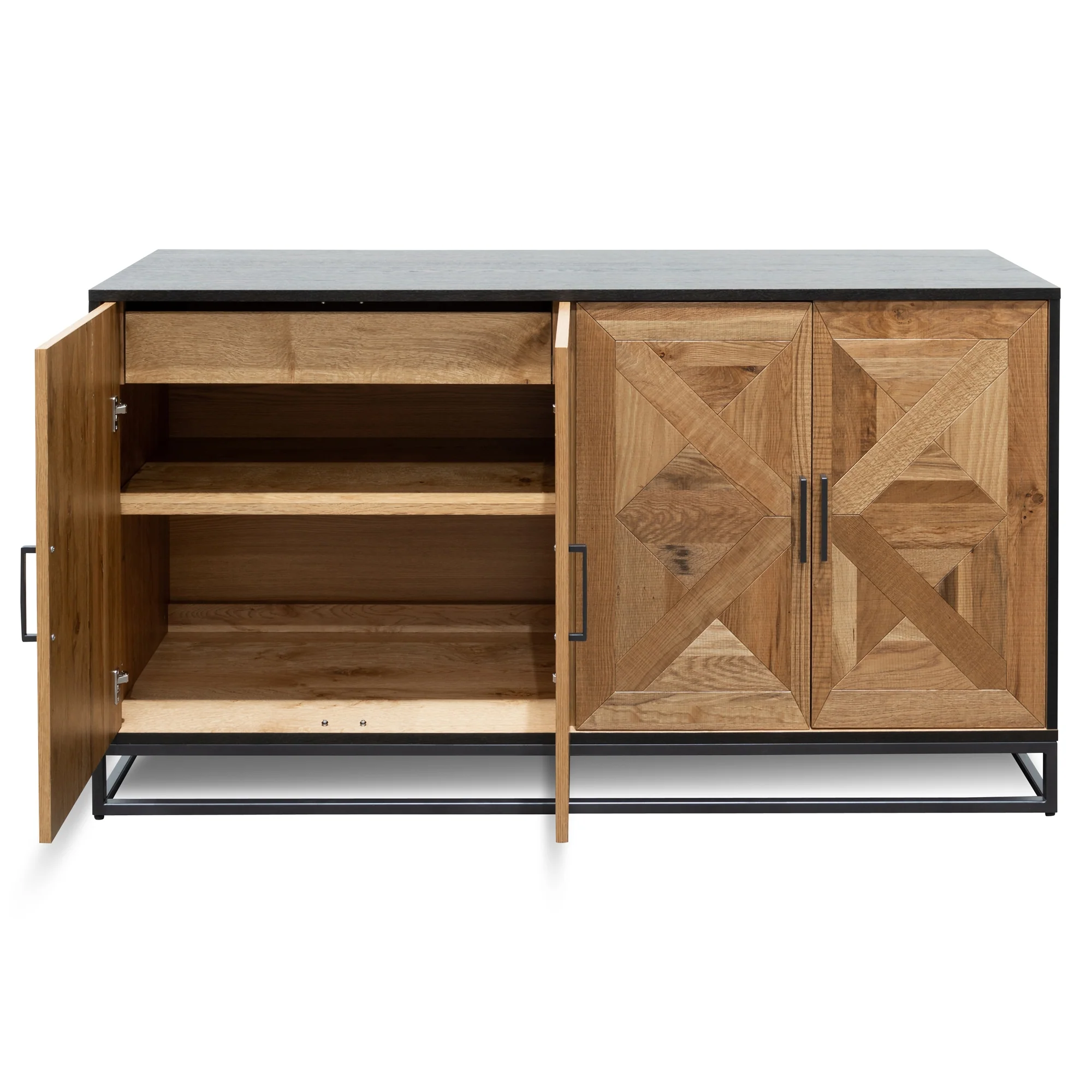 CDT2802-VN Wide Sideboard - European Knotty Oak and Peppercorn - Image 6