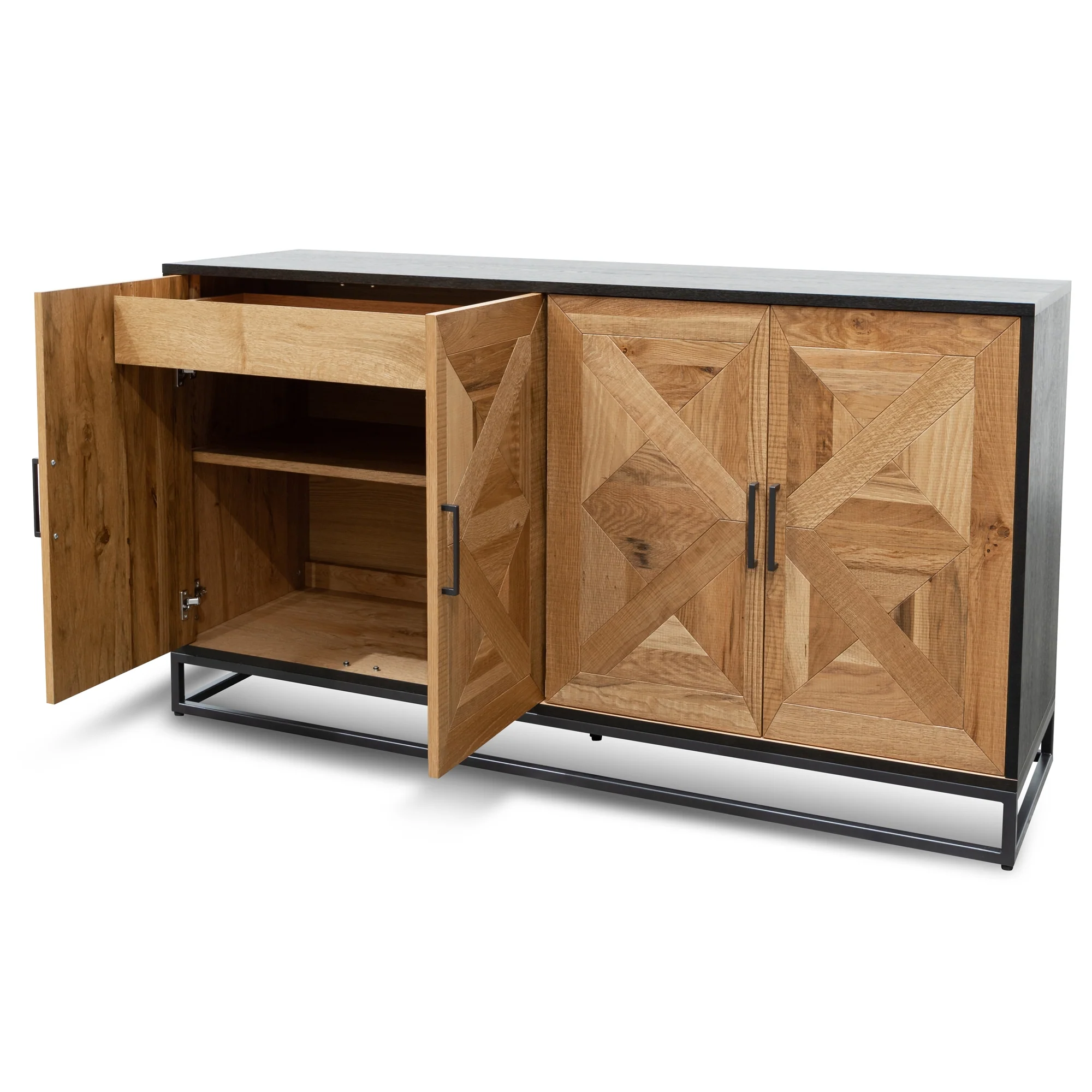CDT2802-VN Wide Sideboard - European Knotty Oak and Peppercorn - Image 7