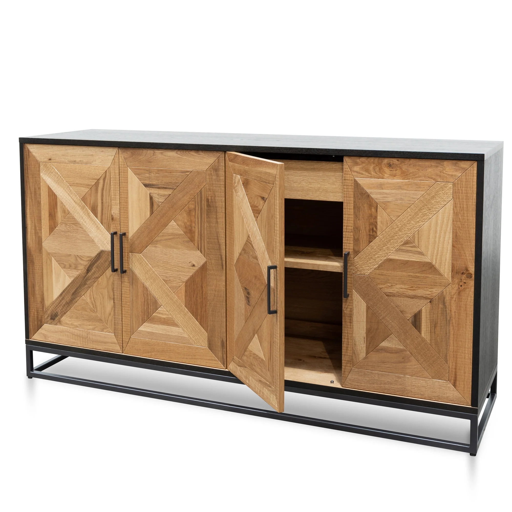 CDT2802-VN Wide Sideboard - European Knotty Oak and Peppercorn - Image 8