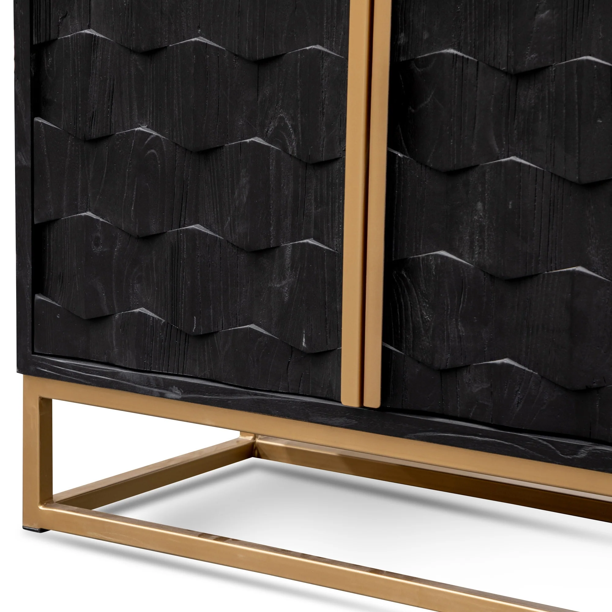 CDT2922-NI 1.78m Sideboard - Black Wood with Gold Handle - Image 10