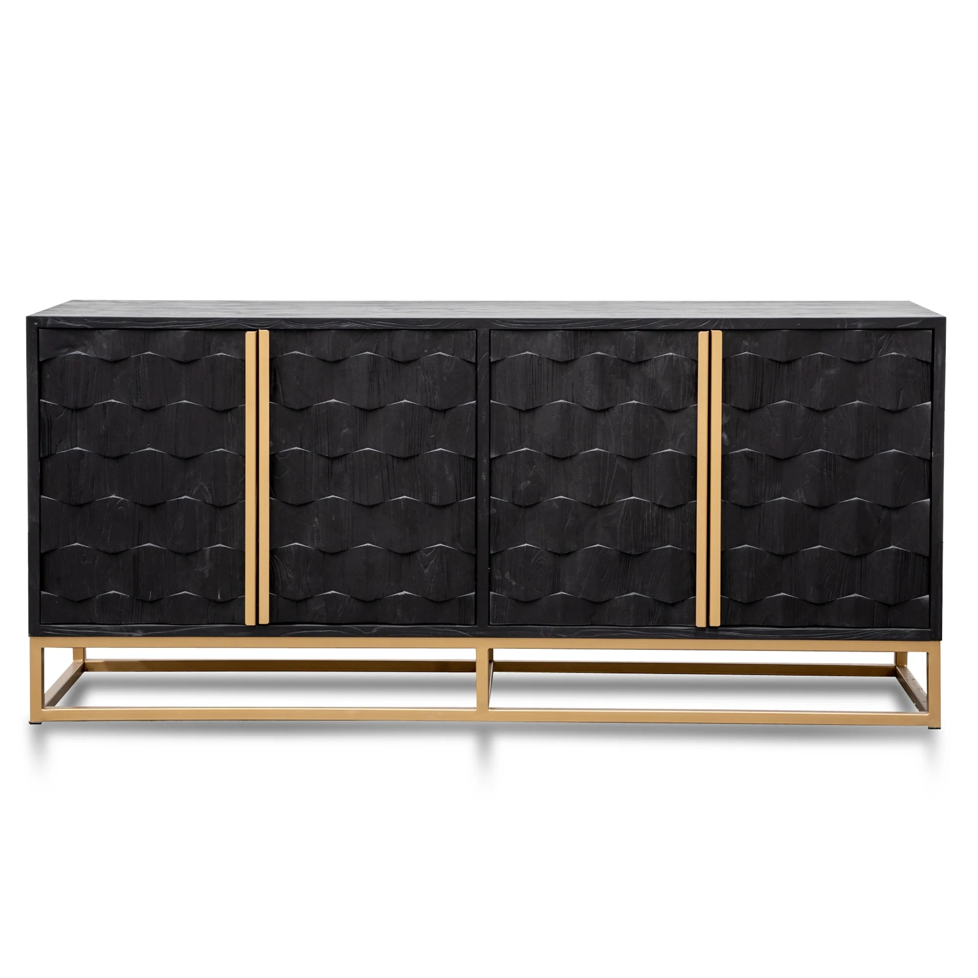 CDT2922-NI 1.78m Sideboard - Black Wood with Gold Handle - Image 3
