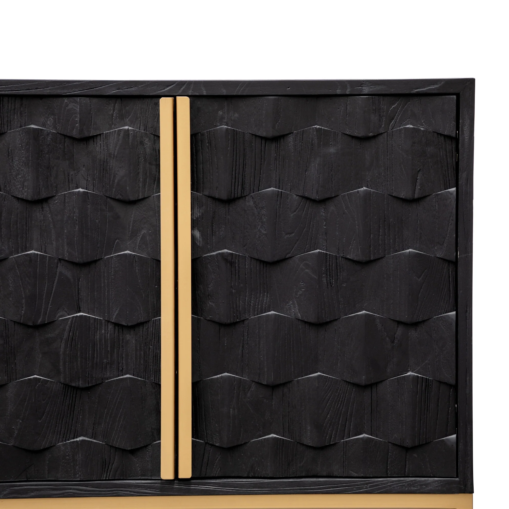 CDT2922-NI 1.78m Sideboard - Black Wood with Gold Handle - Image 4
