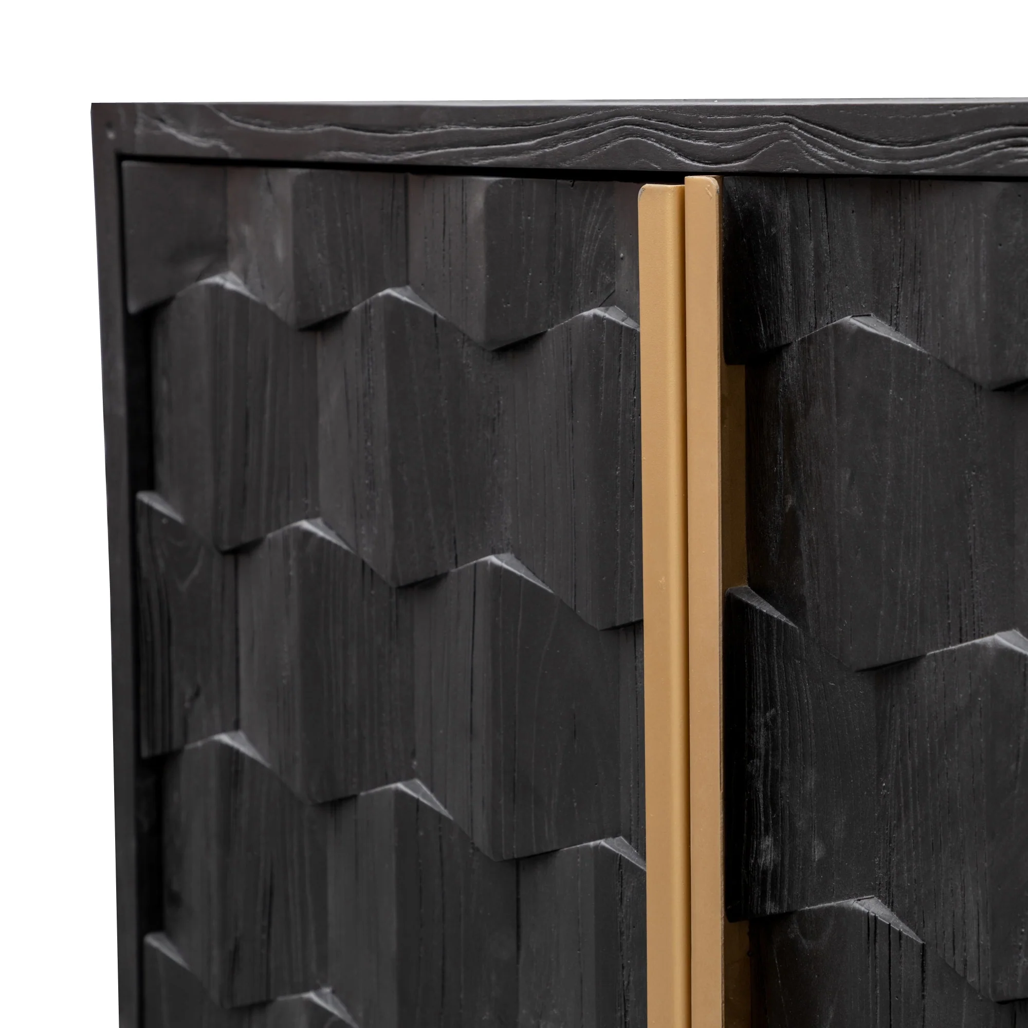 CDT2922-NI 1.78m Sideboard - Black Wood with Gold Handle - Image 9