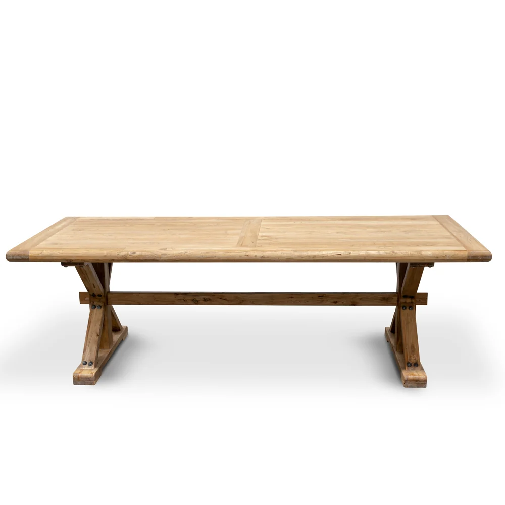 CDT502 Wood Dining Table 3m - Rustic Natural - Image 3