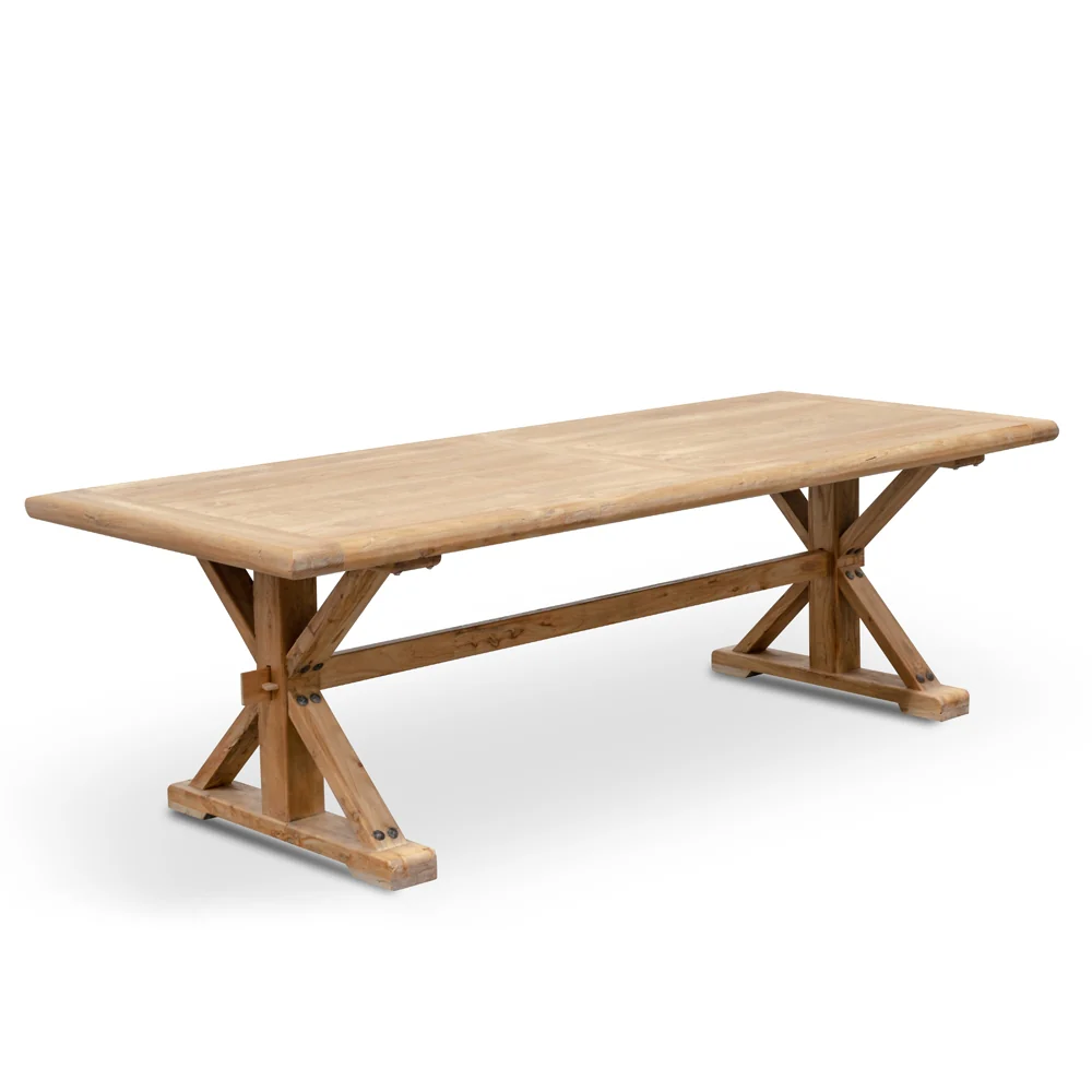 CDT502 Wood Dining Table 3m - Rustic Natural - Image 4
