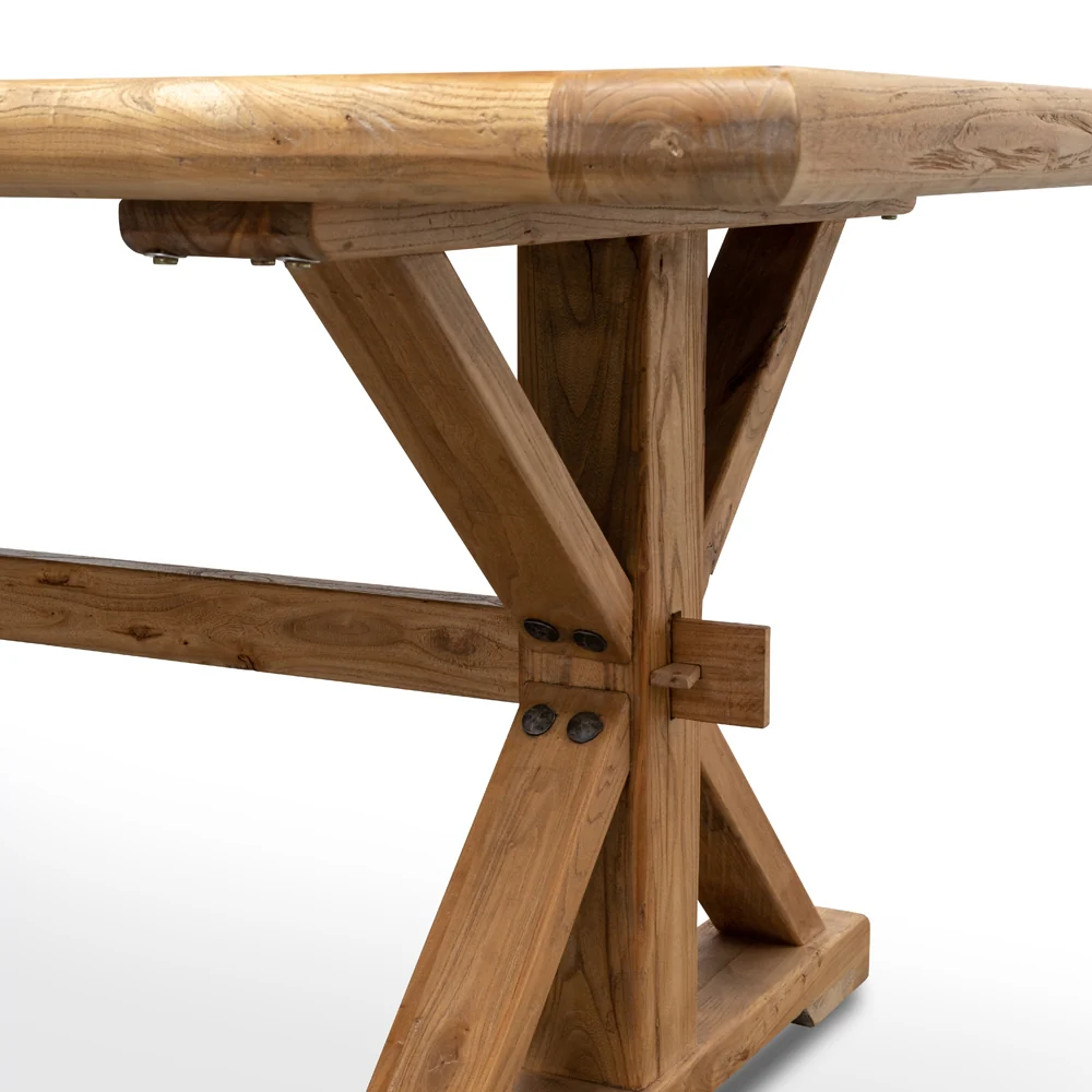 CDT502 Wood Dining Table 3m - Rustic Natural - Image 5