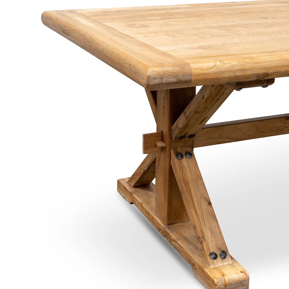 CDT502 Wood Dining Table 3m - Rustic Natural - Image 6