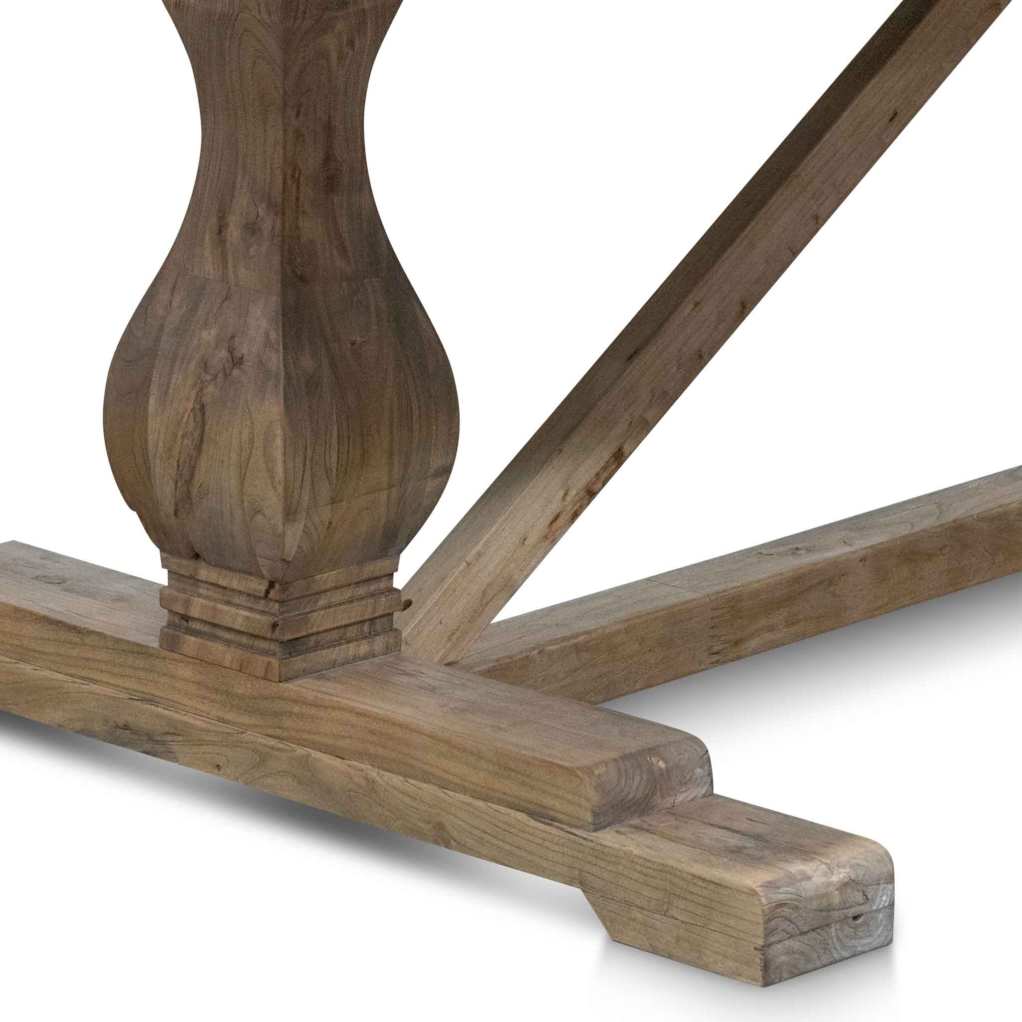 CDT514 3m Reclaimed Elm Dining Table - Rustic Natural - Image 11
